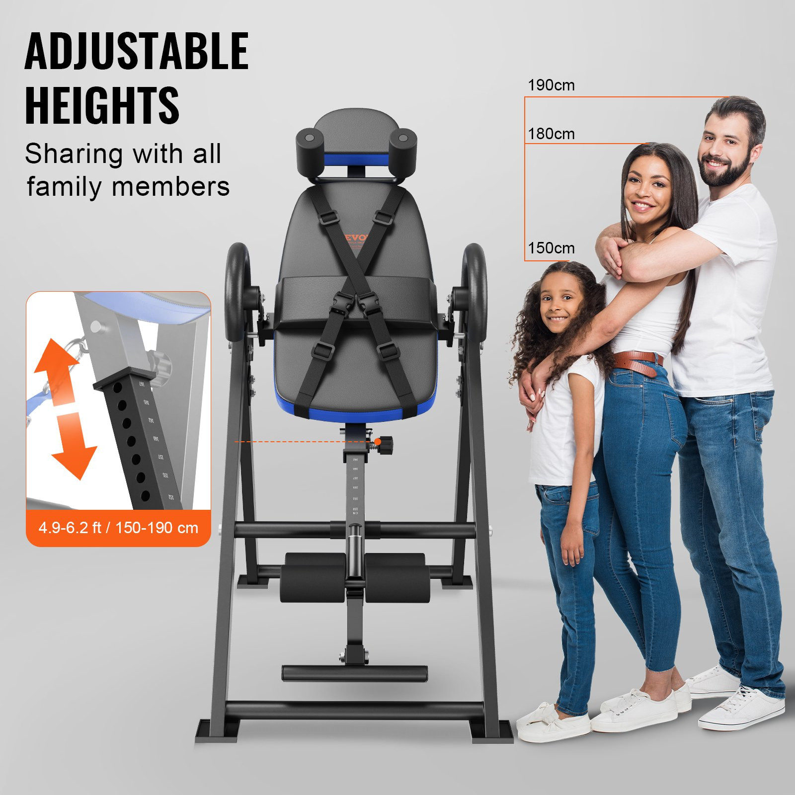 Inversion Table 300lbs Heavy Duty Back Stretcher w/ Headrest & Ankle Lock