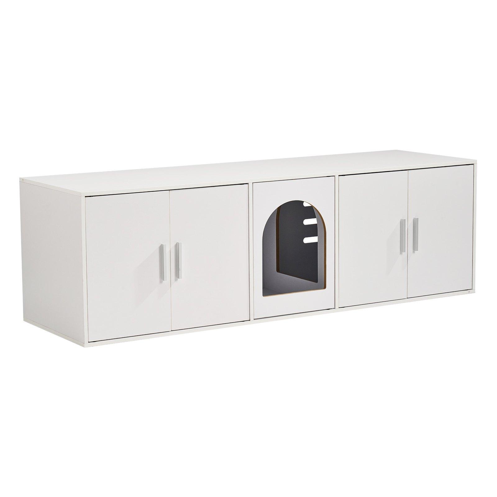 Cat Litter Box Enclosure for 2 Cats, White