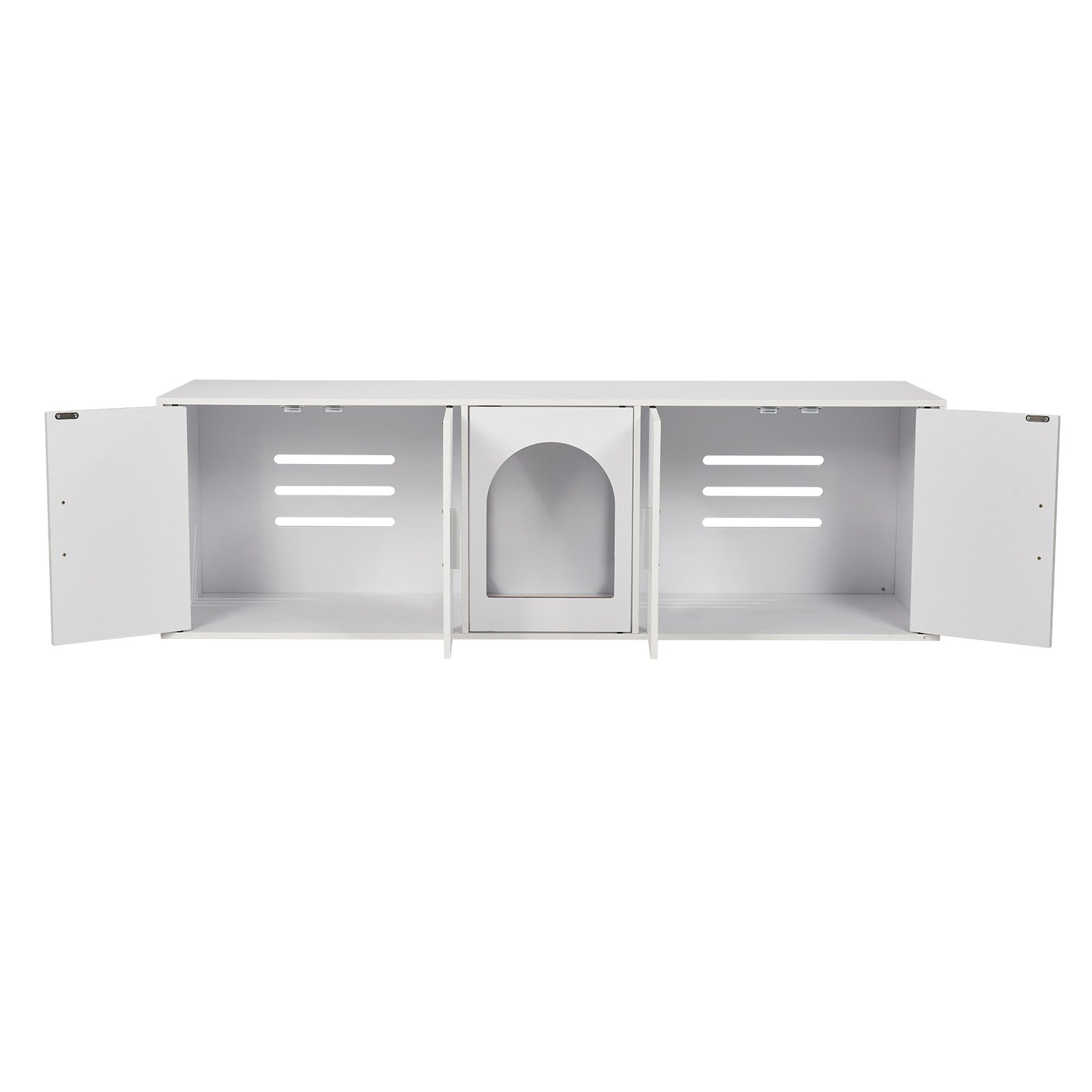 Cat Litter Box Enclosure for 2 Cats, White