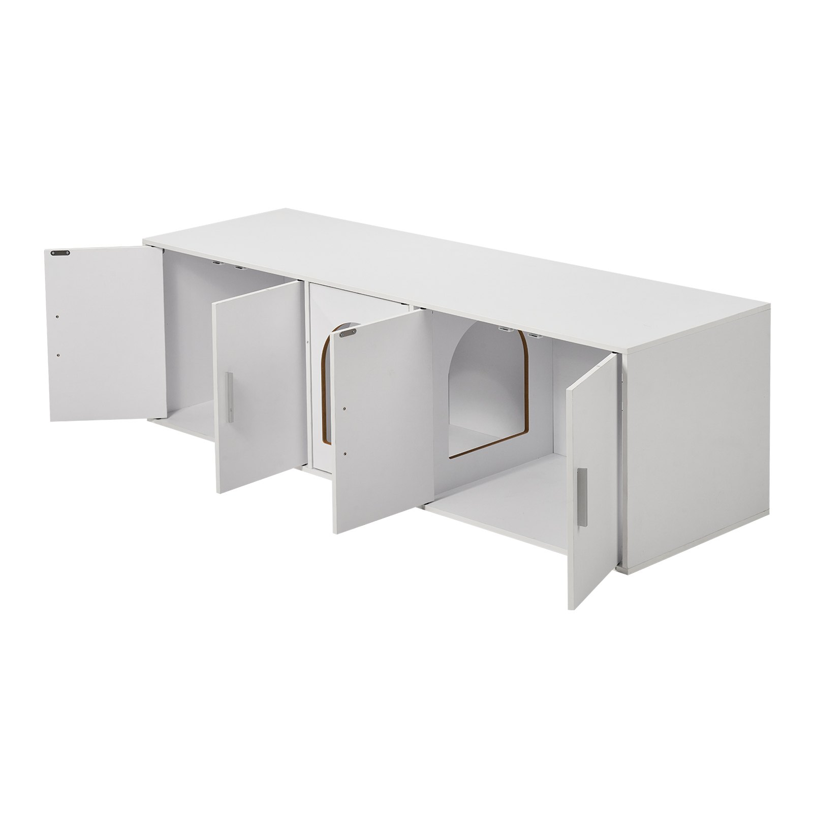 Cat Litter Box Enclosure for 2 Cats, White