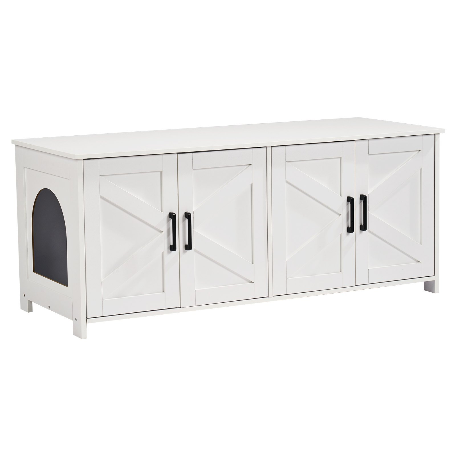 Cat Litter Box Enclosure for 2 Cats, White