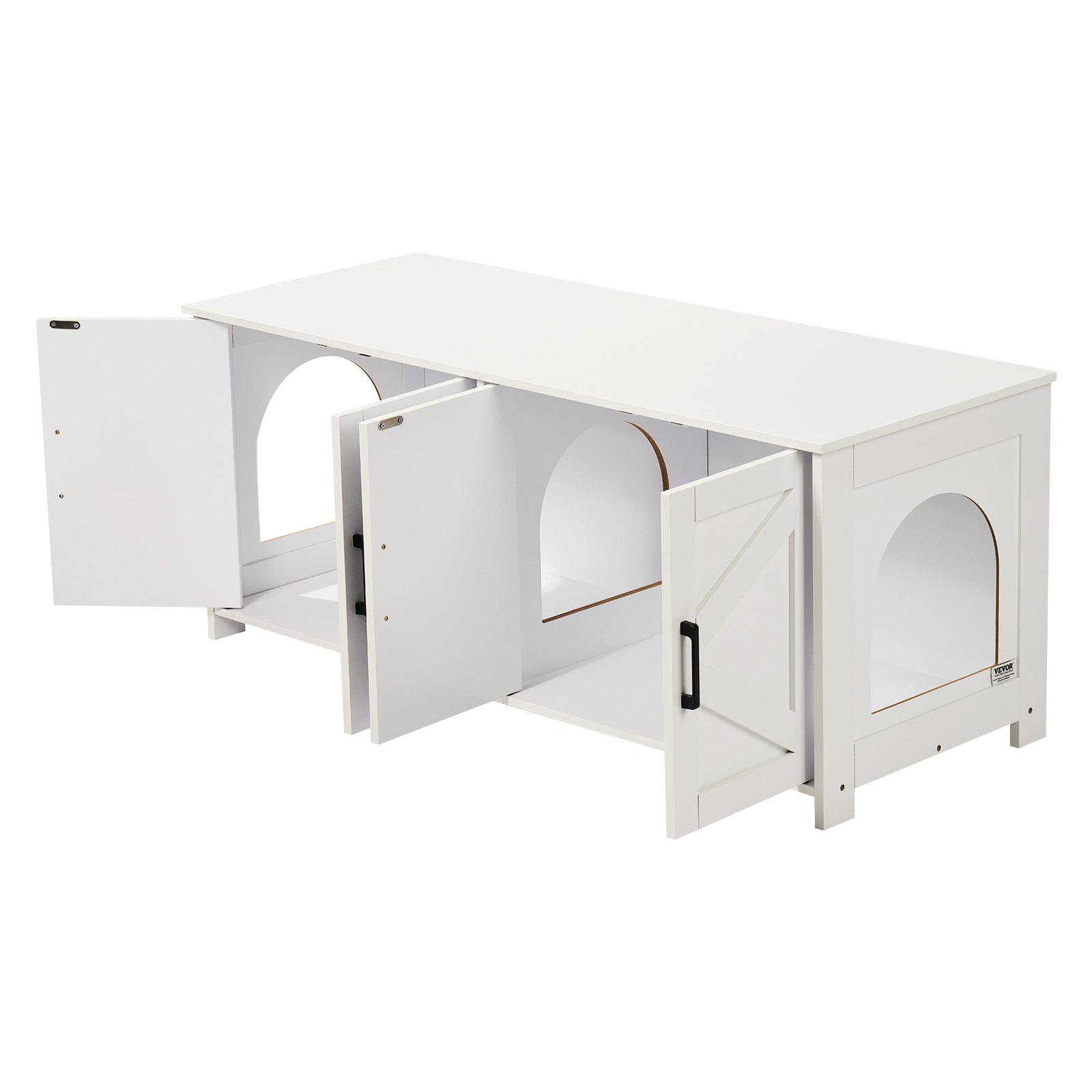 Cat Litter Box Enclosure for 2 Cats, White