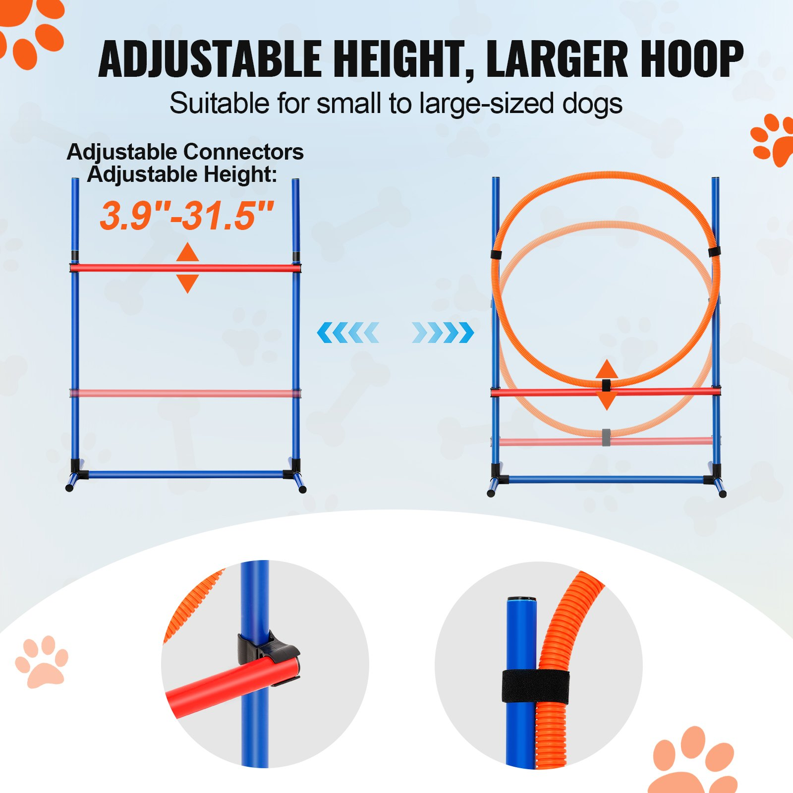 Comprehensive Dog Agility Training Equipment Set - 4 PCS with Hurdles, Jump Ring