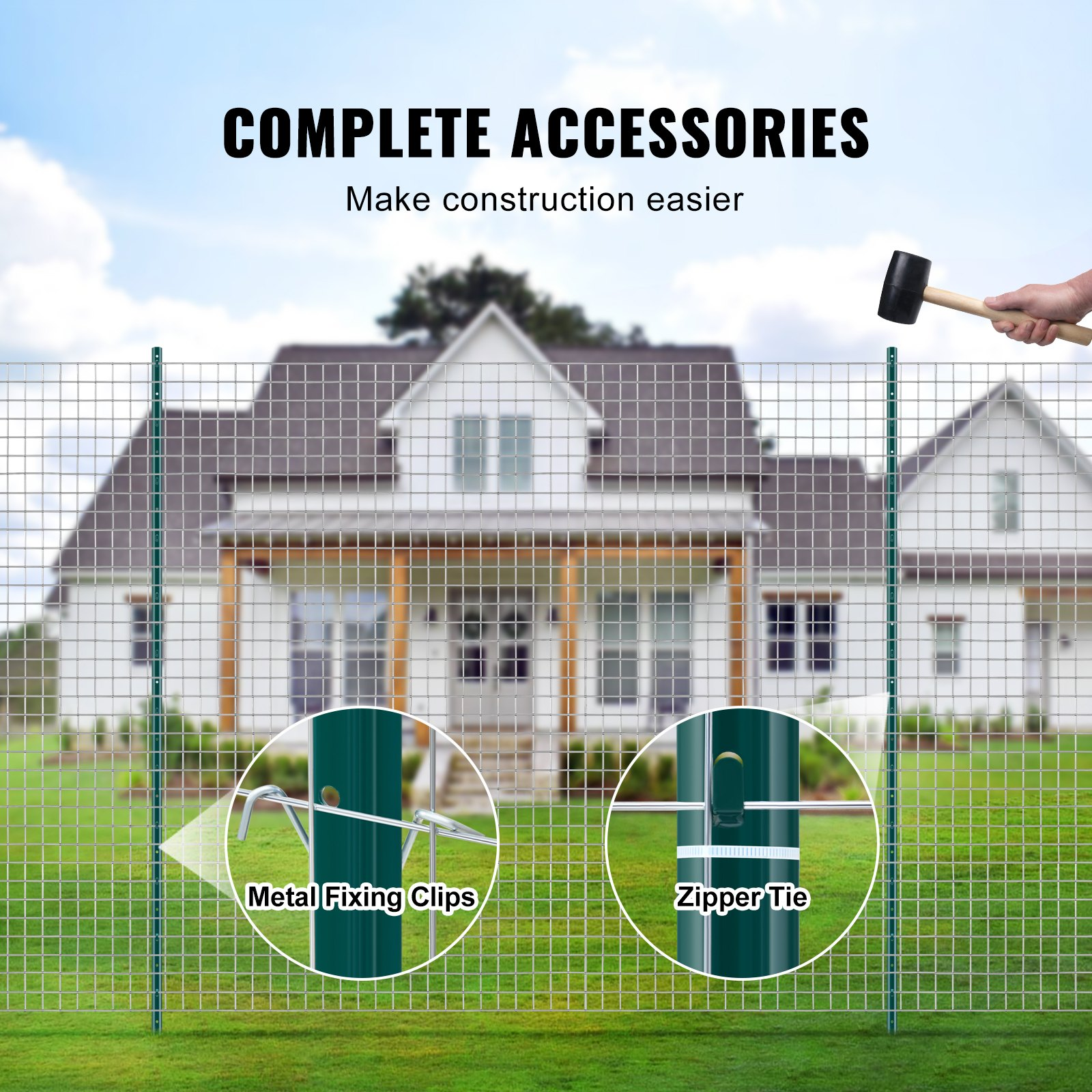 VEVOR 7 Feet Fence Post 10 Pack T-Post Heavy Duty Metal Fence Posts Green - Foto 4 di 10