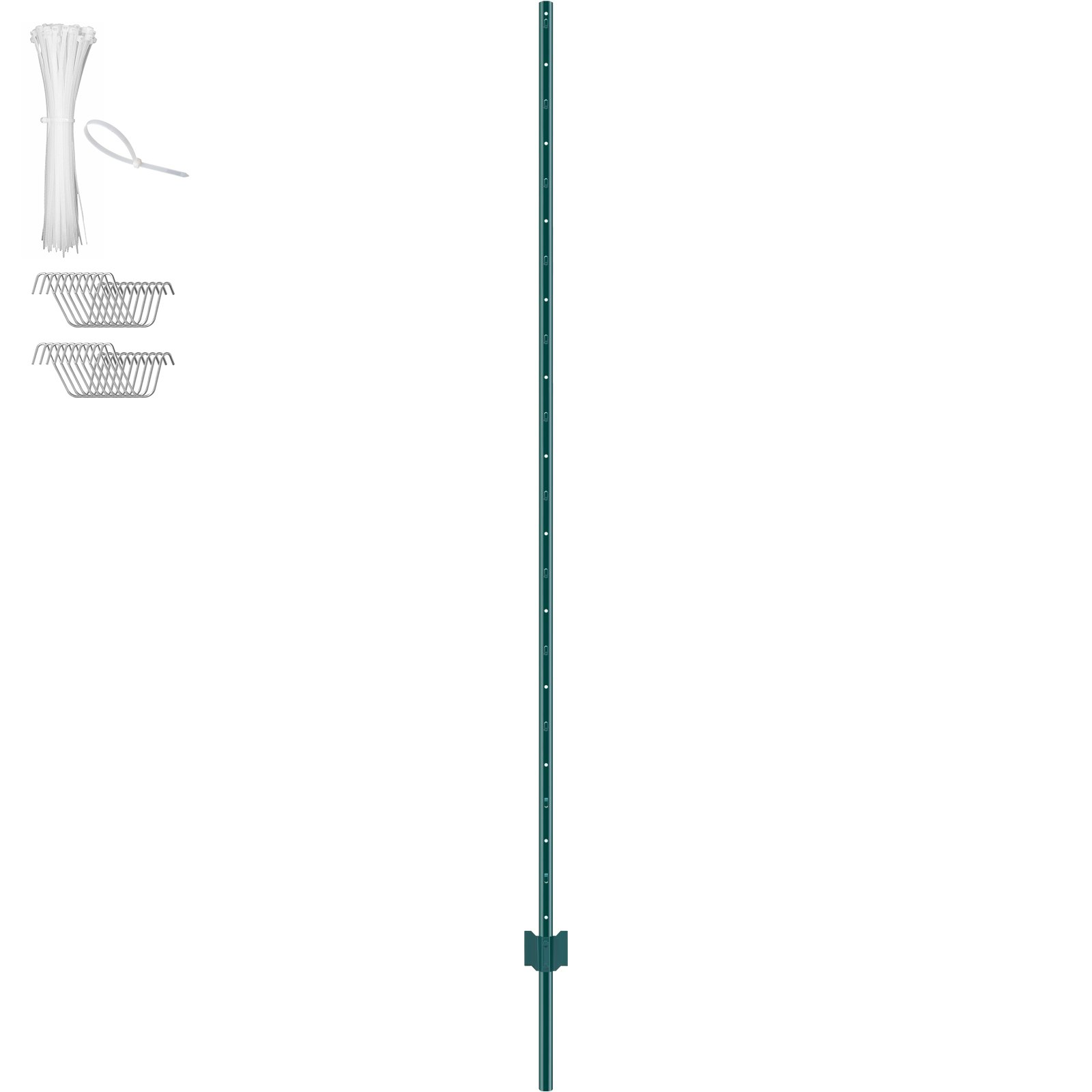 VEVOR 7 Feet Fence Post 10 Pack T-Post Heavy Duty Metal Fence Posts Green - Foto 8 di 10