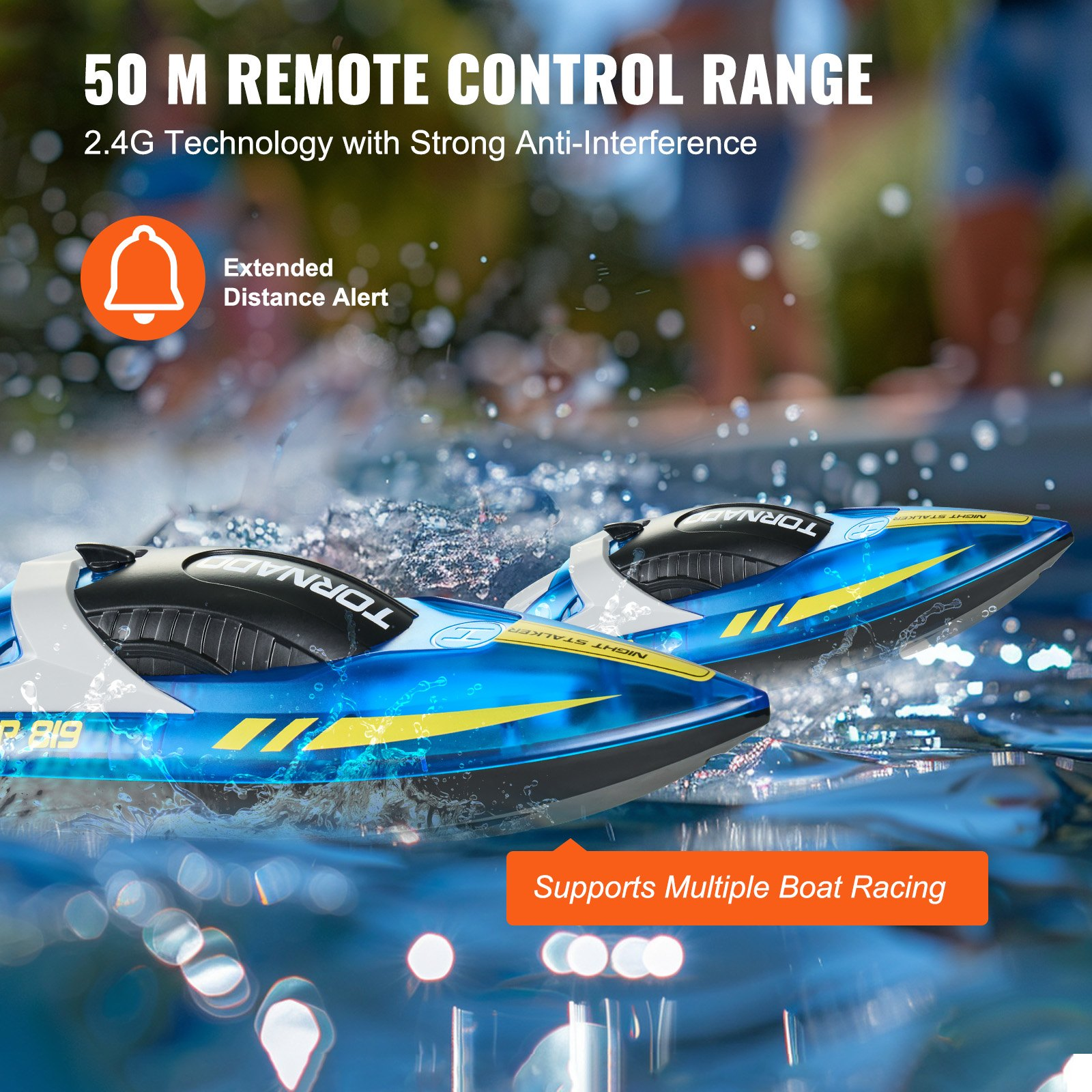 Barco RC Control Remoto 2.4 GHz Barco de Carreras 12 km/h Niños Adultos Regalo Azul - Imagen 4 de 10