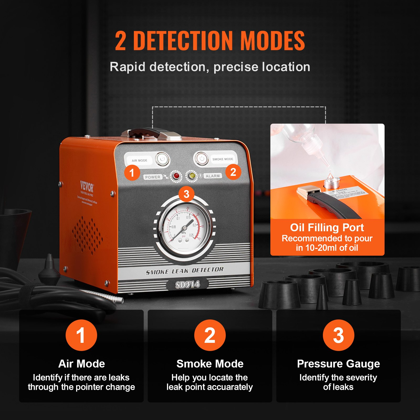 Automotive Smoke Machine Leak Detector EVAP Vacuum Diagnostic Leak Tester