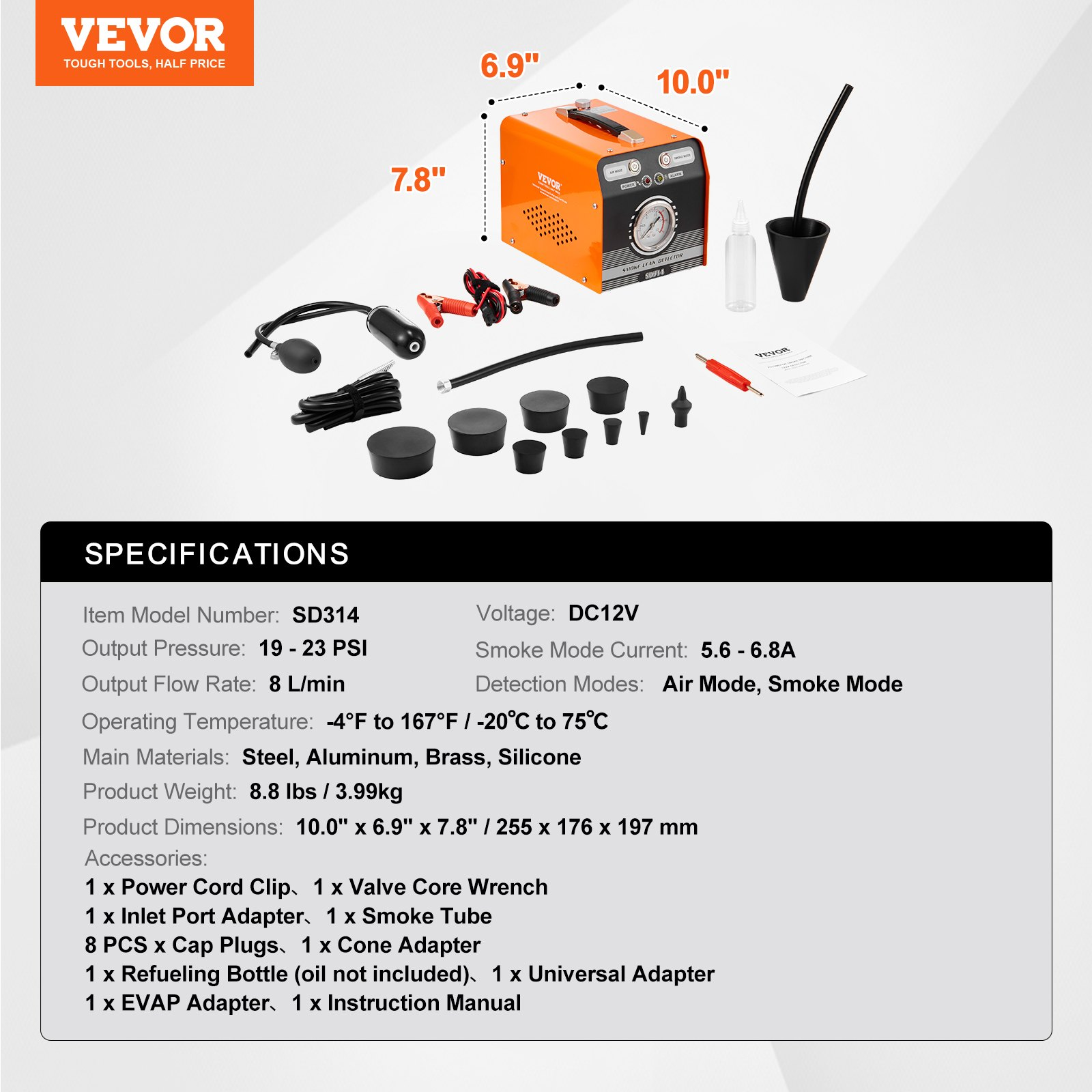 Automotive Smoke Machine Leak Detector EVAP Vacuum Diagnostic Leak Tester