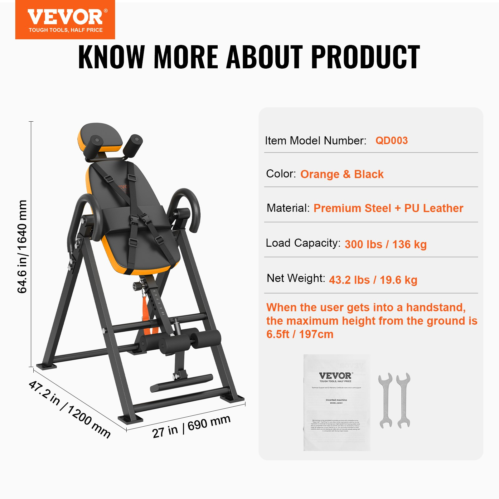 Inversion Table Foldable Strength Training Equipment Hang Exercise Bench