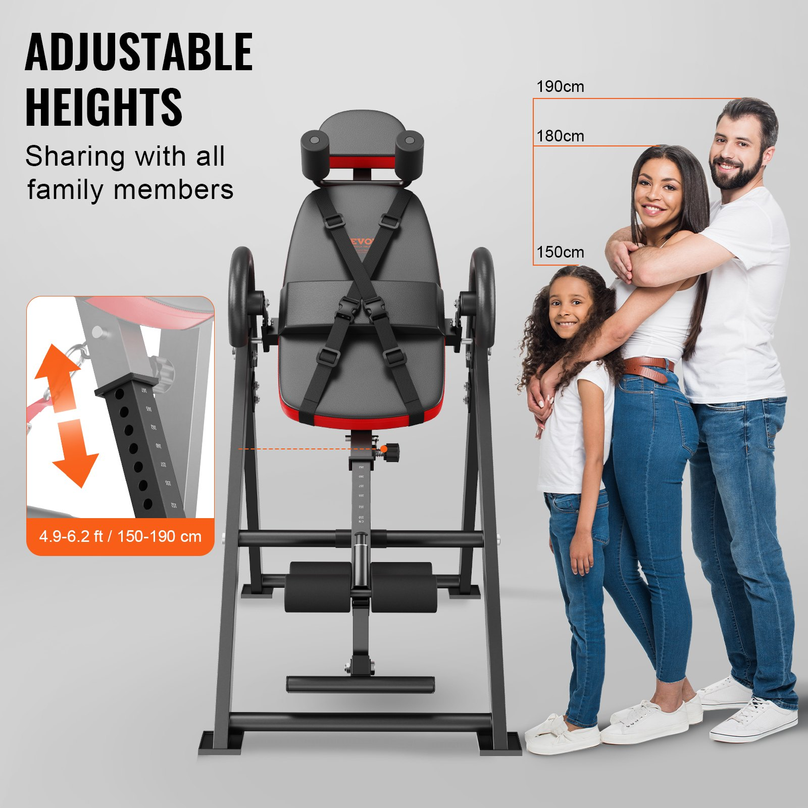 Foldable Inversion Table for Strength Training & Back Exercise Bench