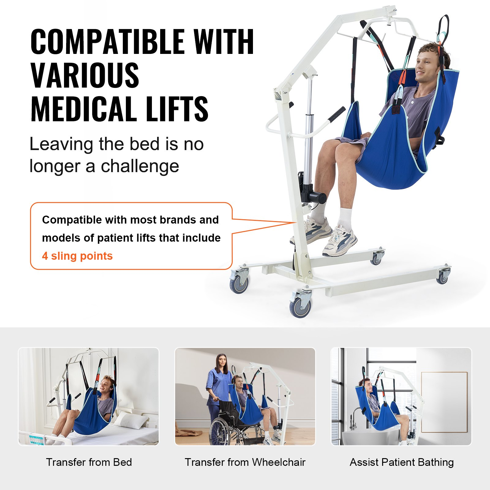 Universal Full Body Patient Lift Sling S-Size Hoyer Lift Medical Aid Sling