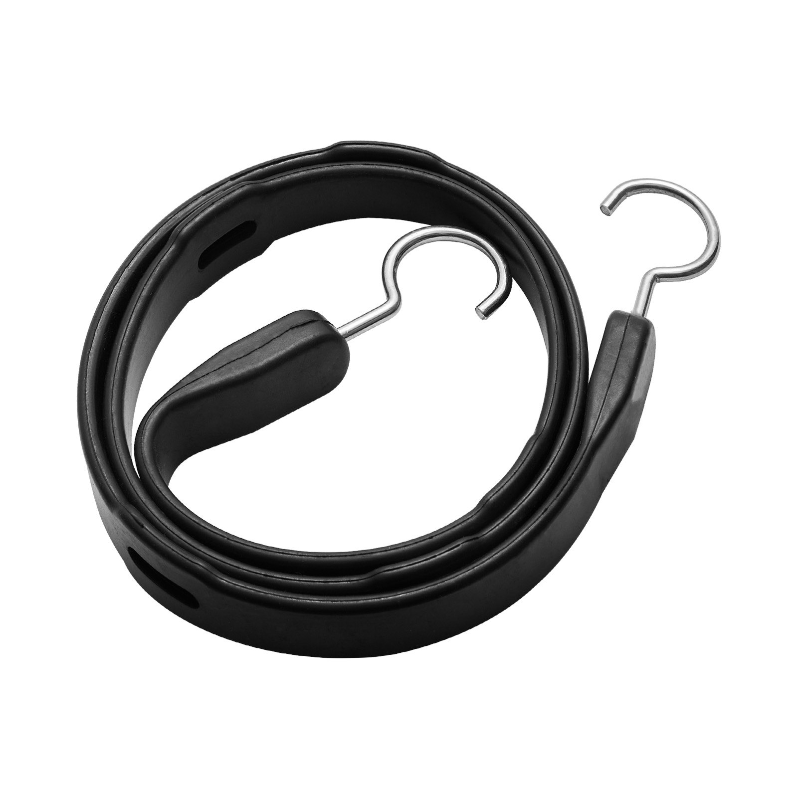 4 Piece Flat Bungee Cord, Black