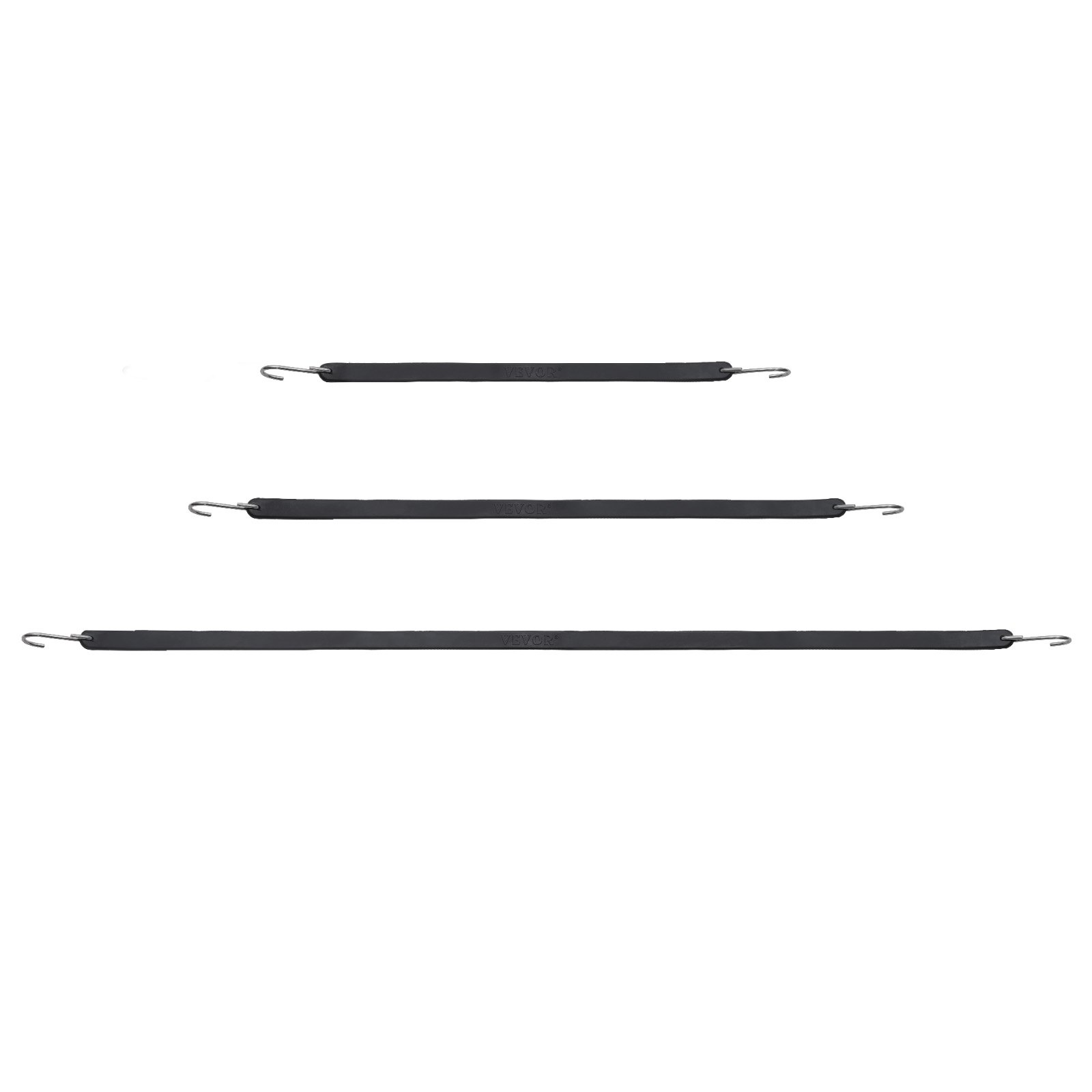 20 Piece Flat Bungee Cord, Black