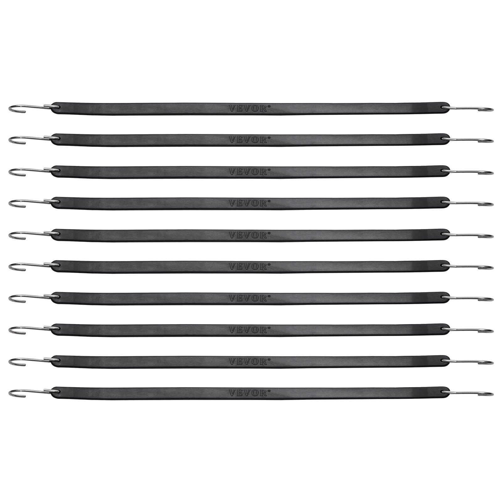 50 Piece Flat Bungee Cord, Black