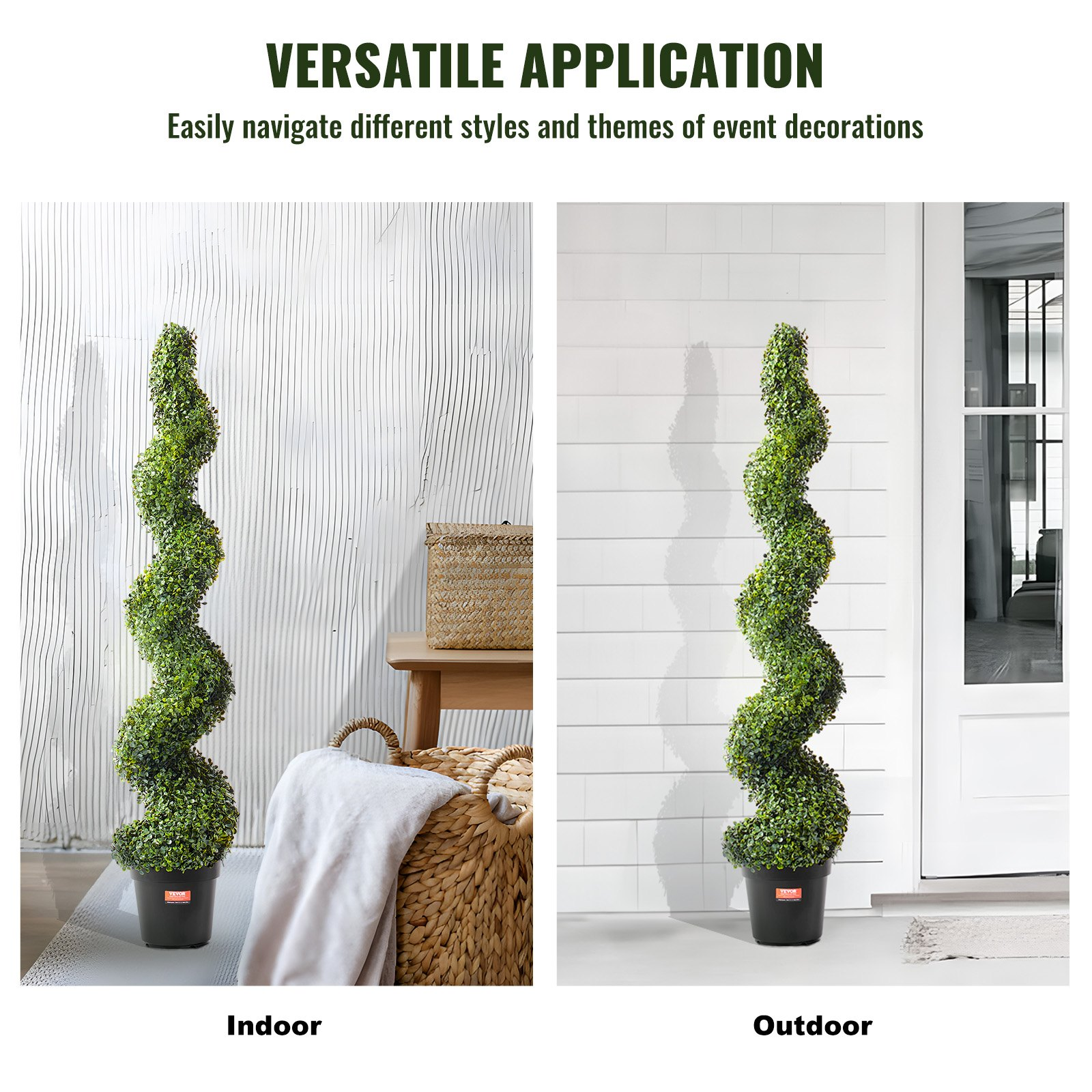 Vevor 2er Pack 5' Künstlicher Buchsbaum Topiary Baum Kunstpflanze UV Dekor In/Outdoor - Bild 5 von 10