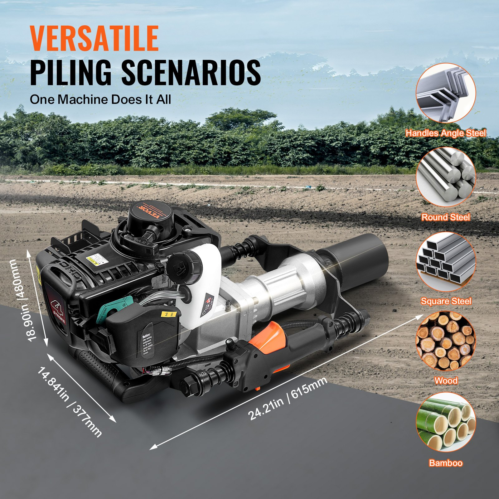 37.77cc Gas-Powered T Post Driver, Road Improvements