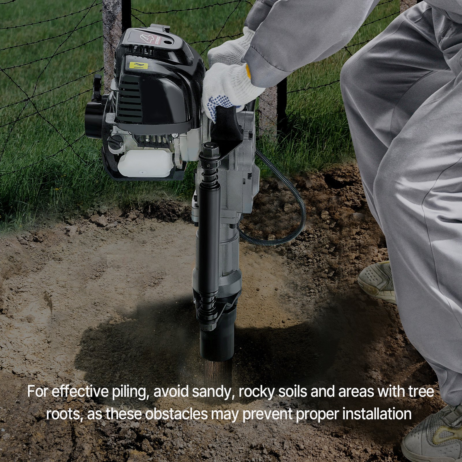 37.77cc Gas-Powered T Post Driver, Road Improvements