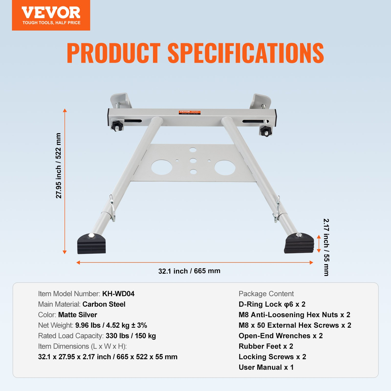 VEVOR Ladder Stabilizer Adjustable Feet Extension Standoff Heavy Duty Accessory