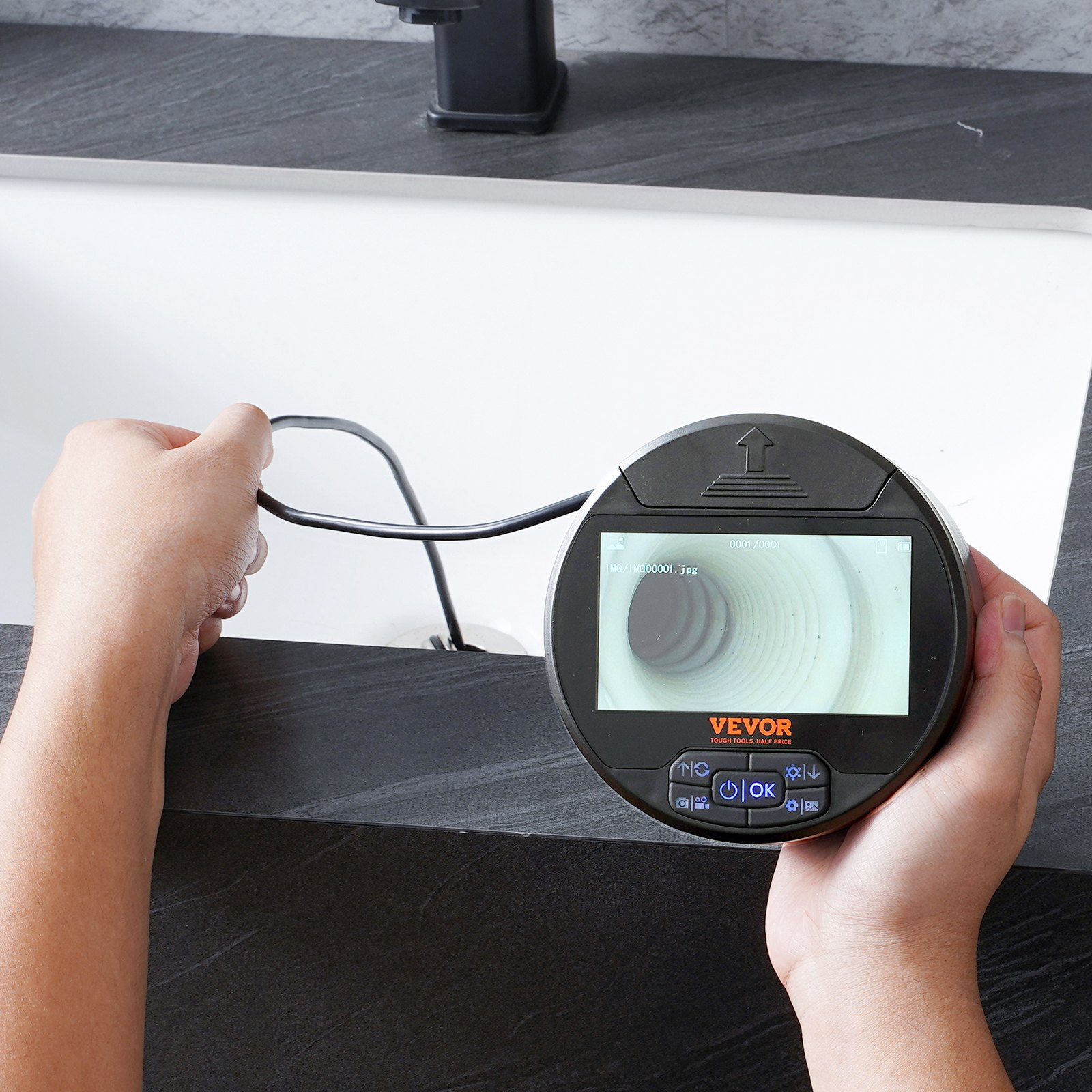 VEVOR Borescope Triple Lens Endoscope Camera with 4.3" IPS Screen 8 + 2 Lights - Picture 7 of 10