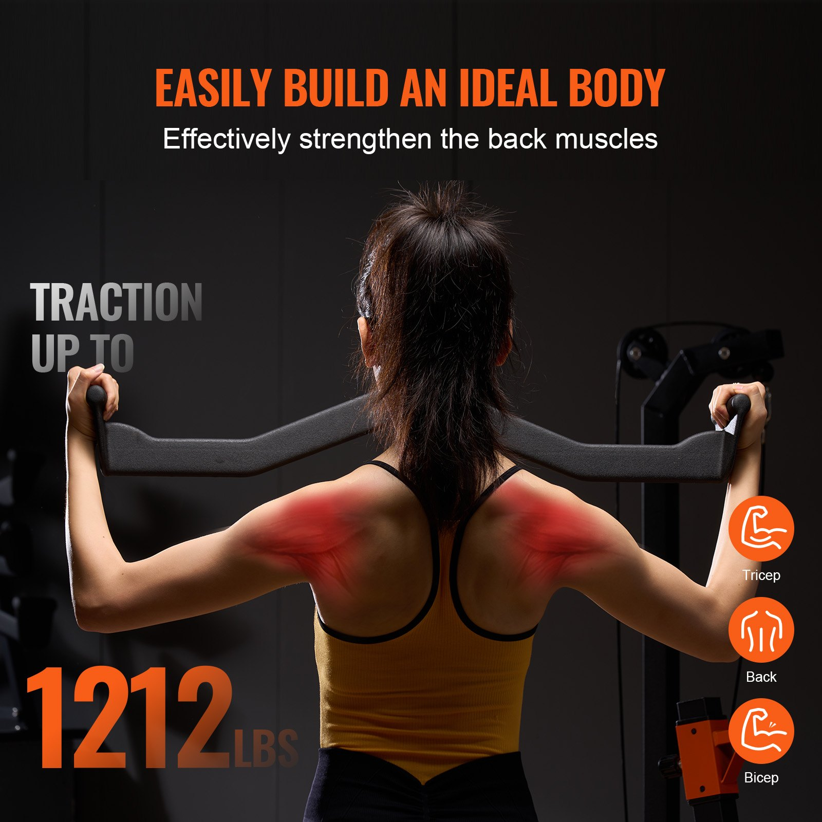 LAT Pulldown Bar Tricep Handle Attachment V-bar Cable Machine for Home Gym - Bild 5 von 10