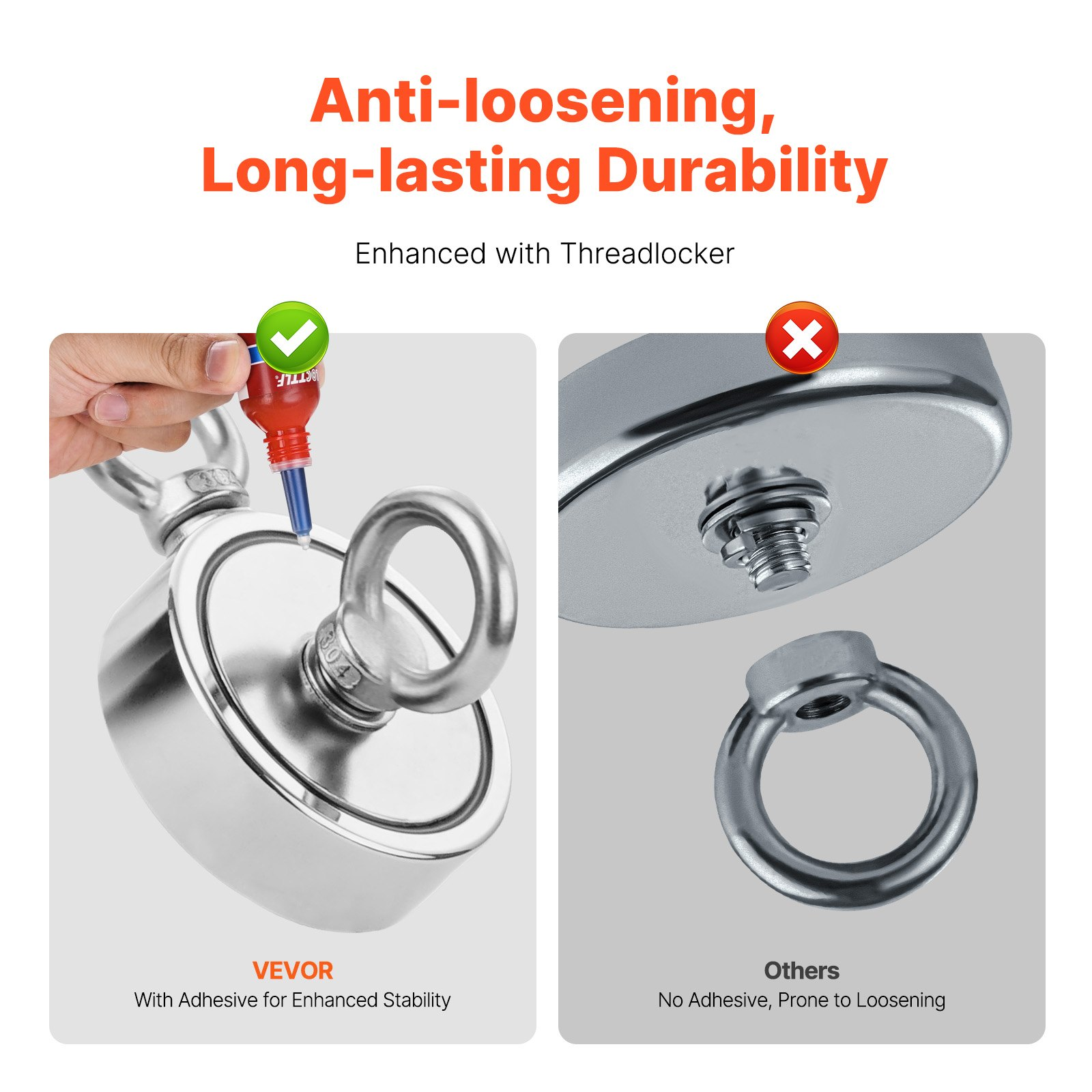 1000 LBS Strong Fishing Magnet Kit Double-Sided Pull Force and Rope Carabiner - Picture 4 of 10
