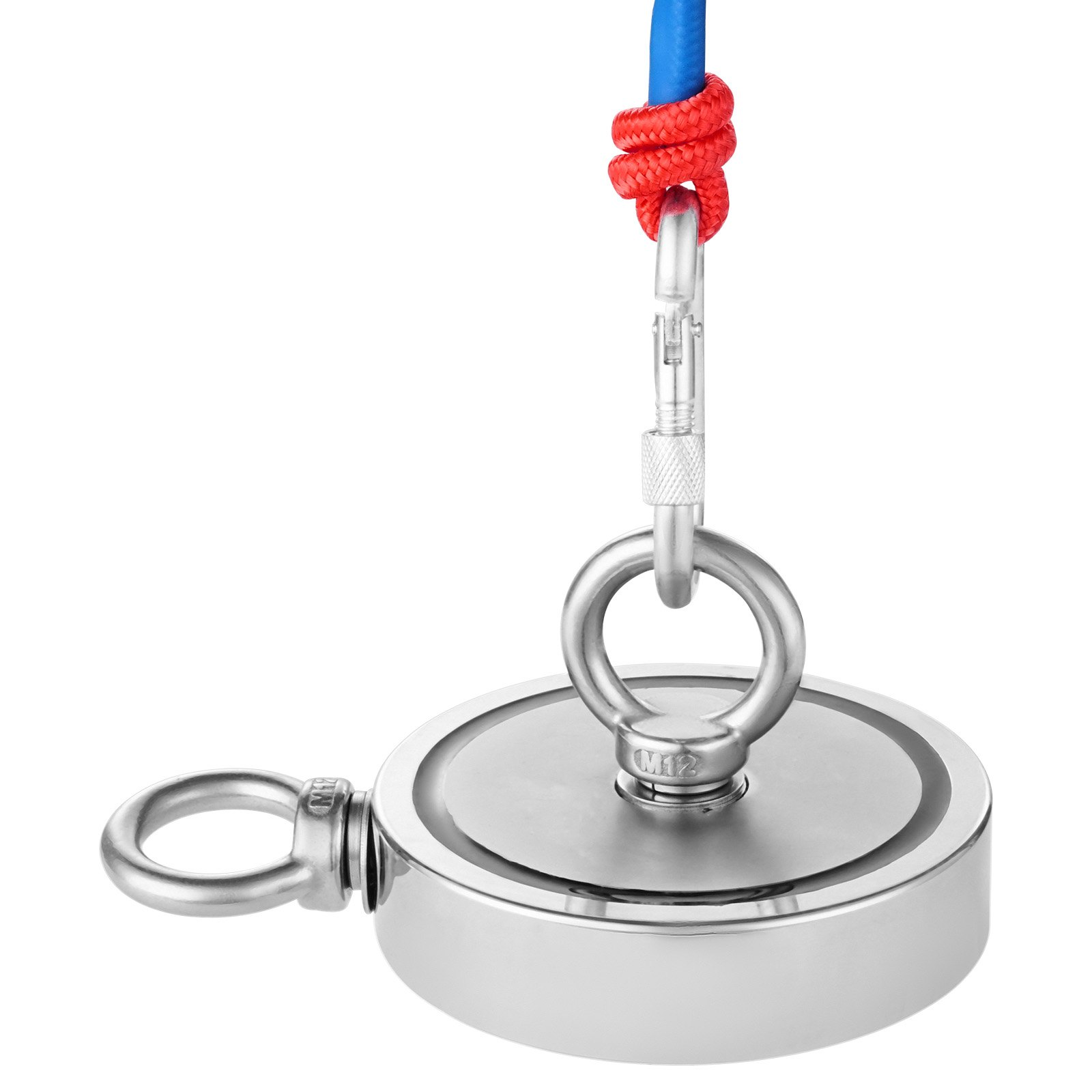 2000 Pfund starkes Angeln Magnet Kit doppelseitige Zugkraft und Seil Karabiner - Bild 10 von 10