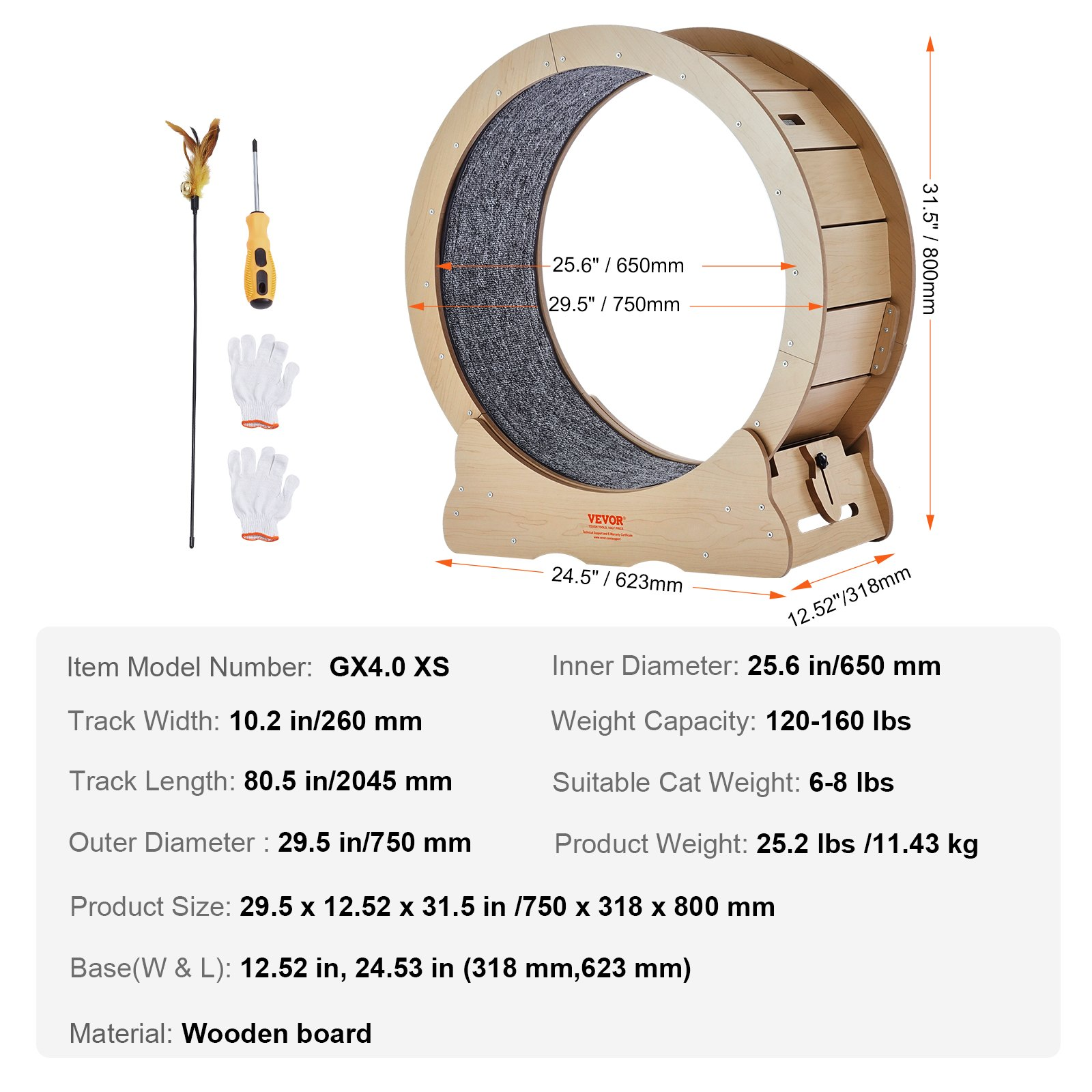 Cat Exercise Wheel, Suitable for Most Cats