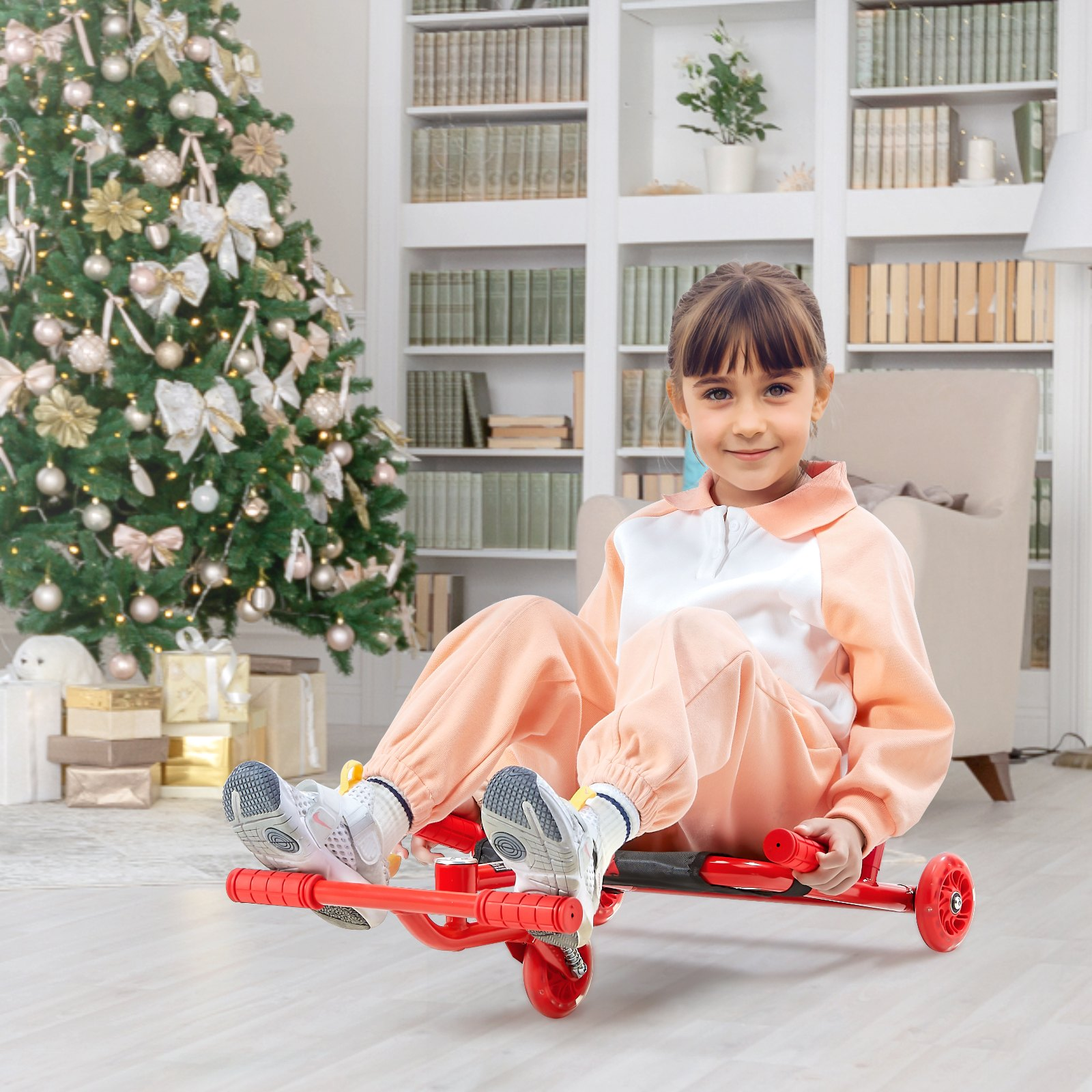 Ride on Scooter 132 lbs Powered by Zig-Zag Motion Drift Cart for Kids Ages 4+ - Picture 7 of 10