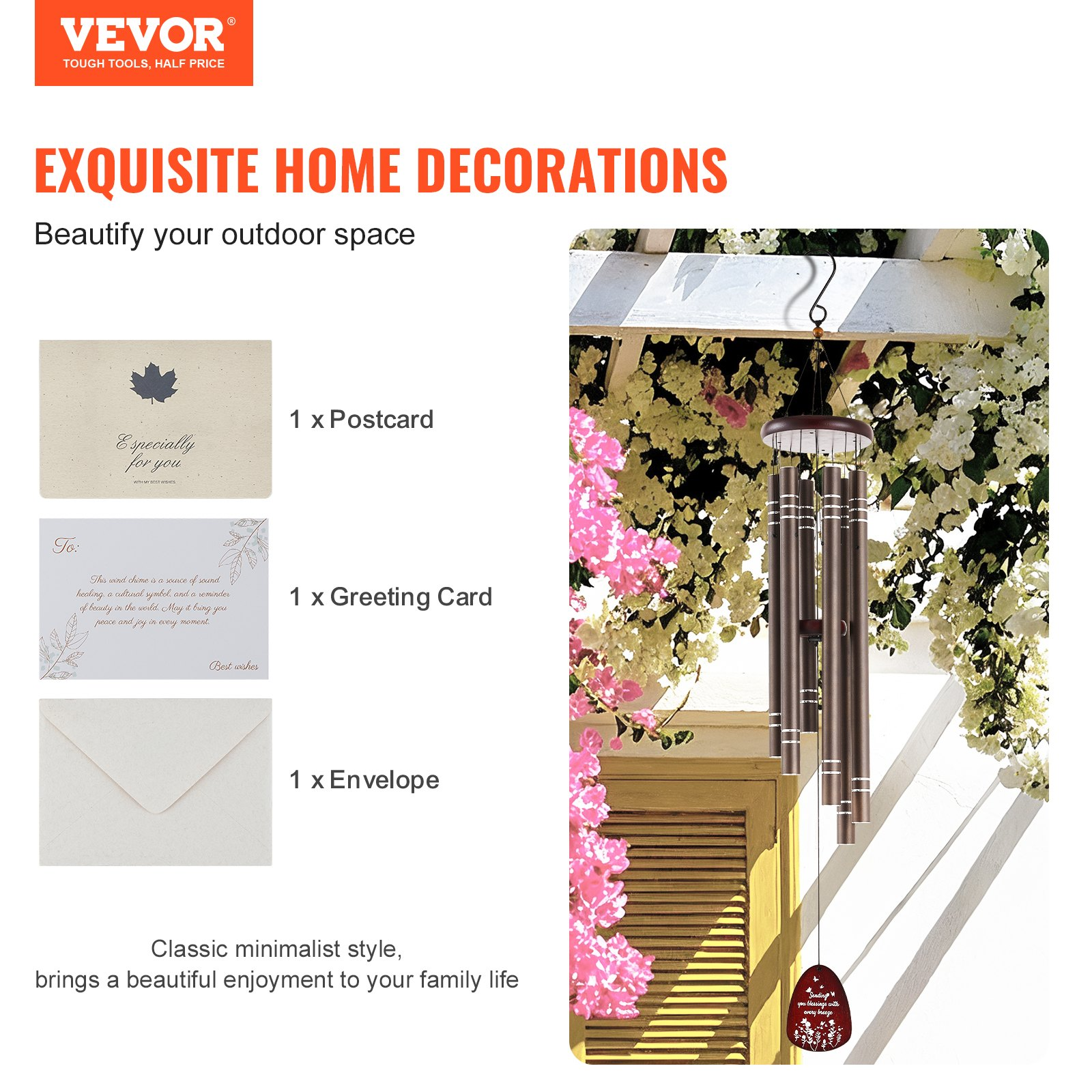 VEVOR Wind Chimes for Outside 42-Inch Aluminum Memorial Deep Tone Wind Chimes - Picture 6 of 10