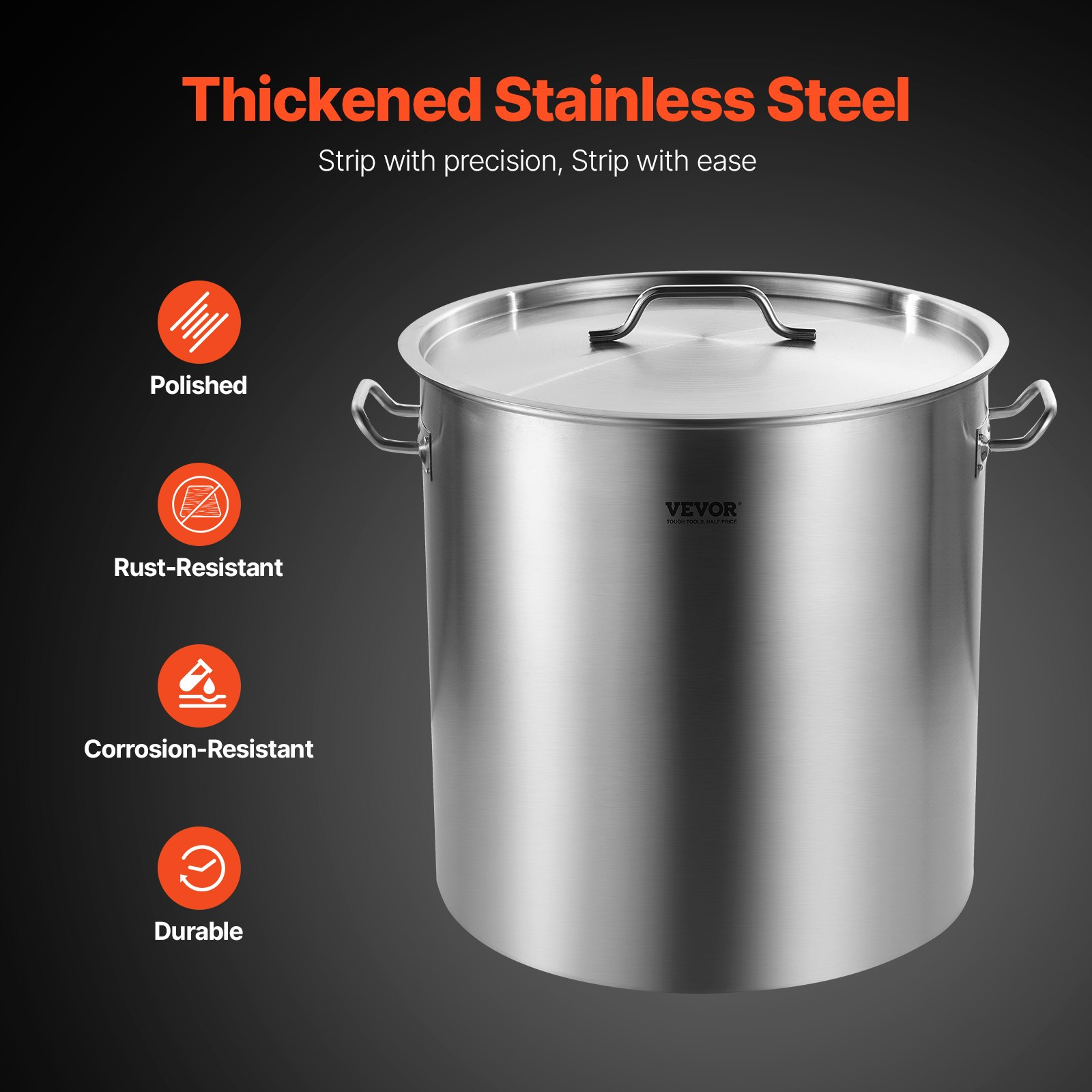 84QT Stainless Steel Stockpot Cooking Kitchen Sauce Pot with Basket Lid Handle