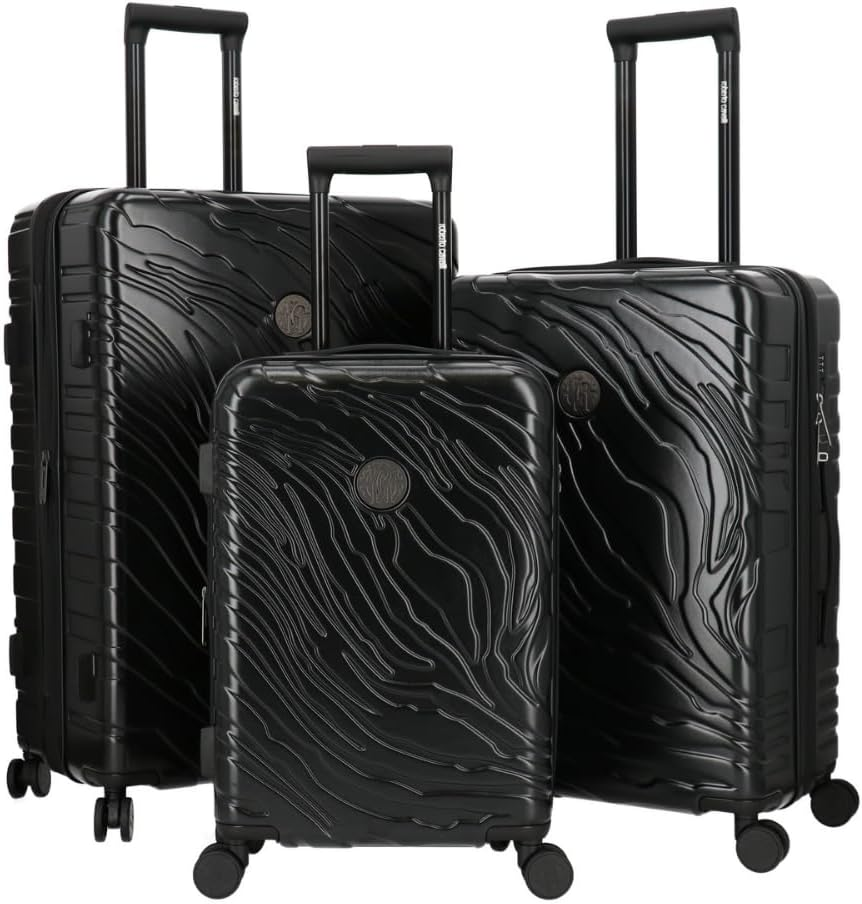 ROBERTO CAVALLI Luxury 3 Piece Luggage Set, Expandable Hard Shell Suitcases with