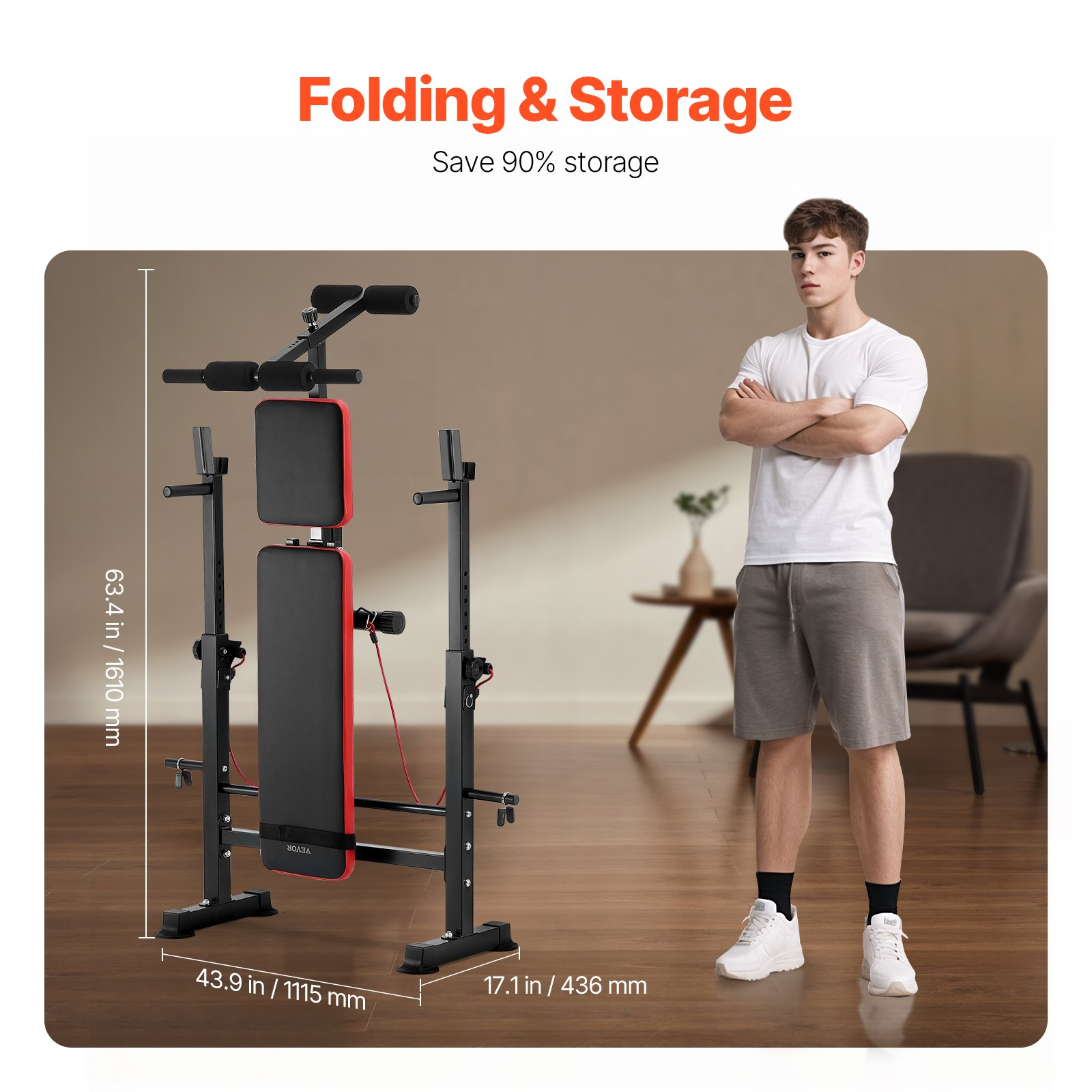 Weight Bench Sit up Bench for Home Gym Strength Training Adjustable Foldable