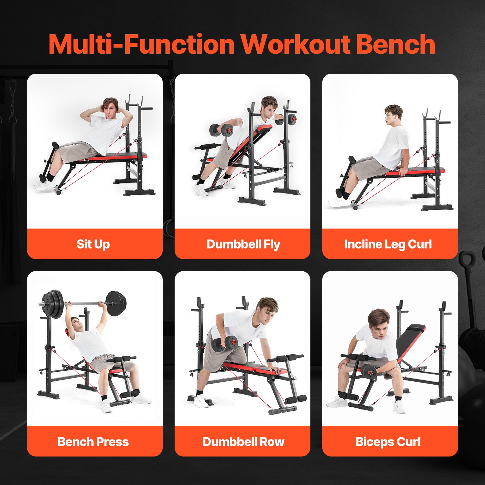 Weight Bench Sit up Bench for Home Gym Strength Training Adjustable Foldable