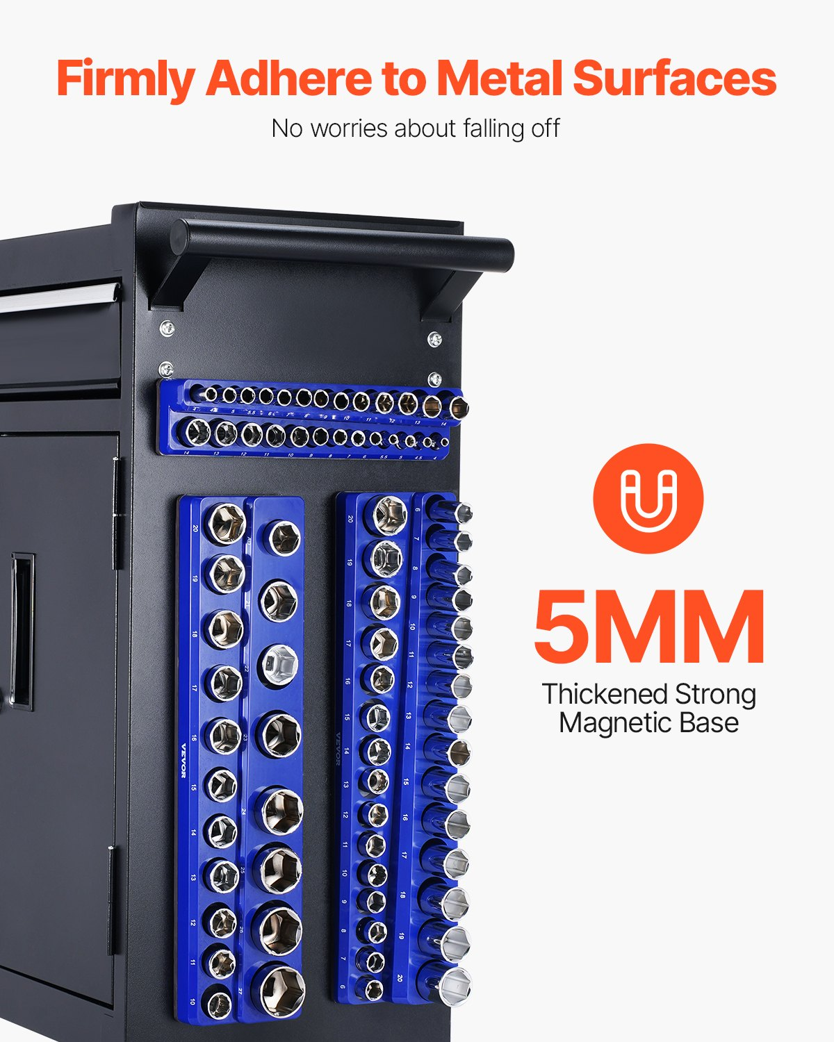 Magnetic Socket Organizer Set 3PCS Magnetic Socket Trays Blue for Metric - Picture 2 of 10