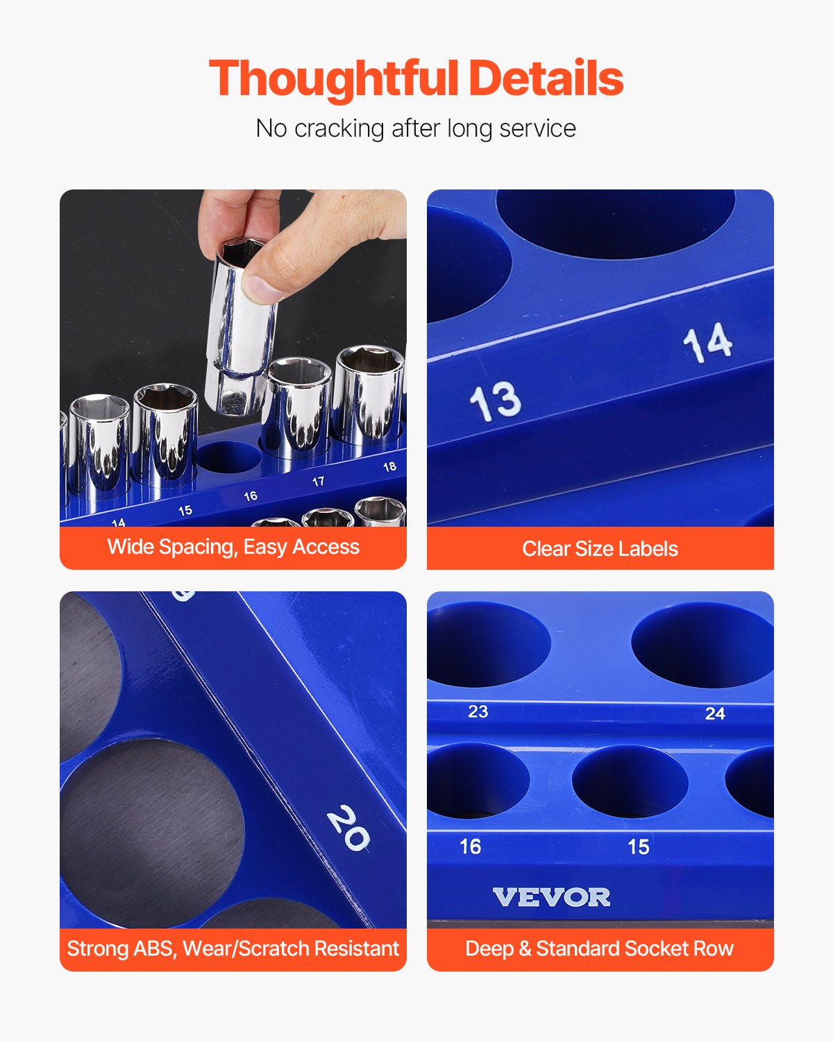 Magnetic Socket Organizer Set 3PCS Magnetic Socket Trays Blue for Metric - Picture 4 of 10