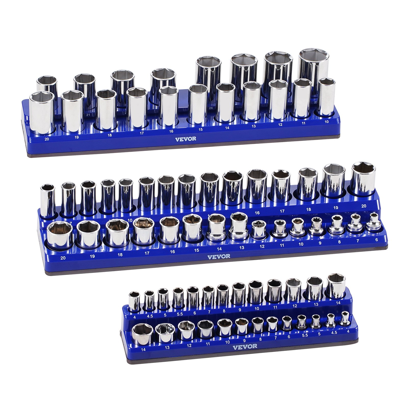 Magnetic Socket Organizer Set 3PCS Magnetic Socket Trays Blue for Metric - Picture 9 of 10