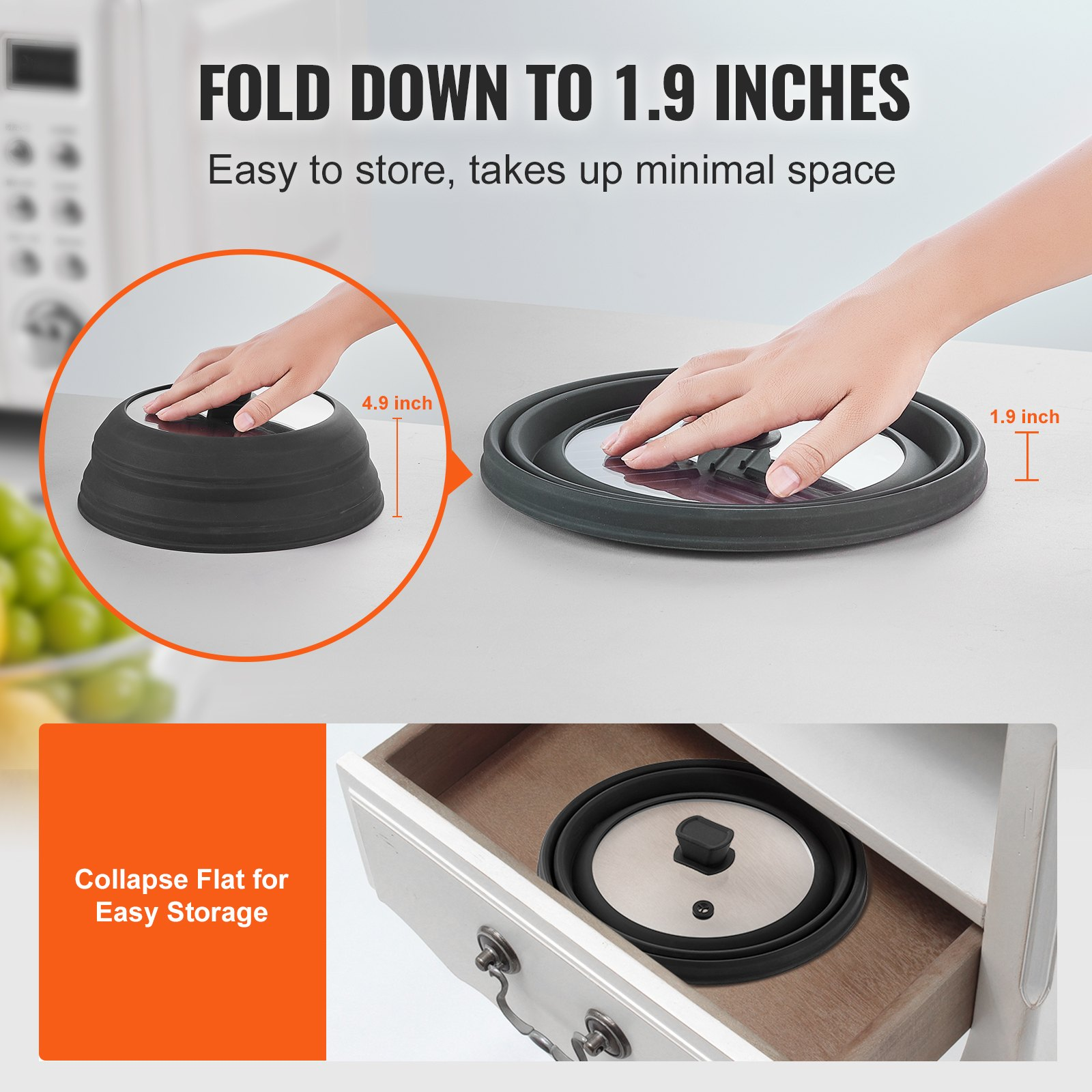 Microwave Splatter Cover & Mat, Multi-Purpose Kitchen Gadget with Handle