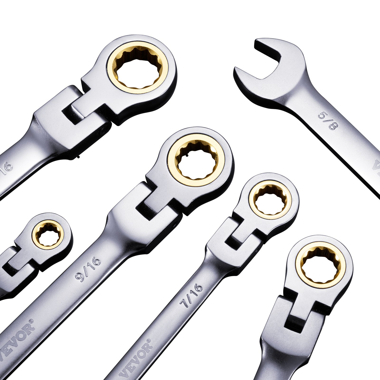 VEVOR Flex-Kopf Spezialeinsätze Schraubenschlüssel-Set 8-teilig SAE 5/16"-3/4" mit Rolltasche - Bild 10 von 10