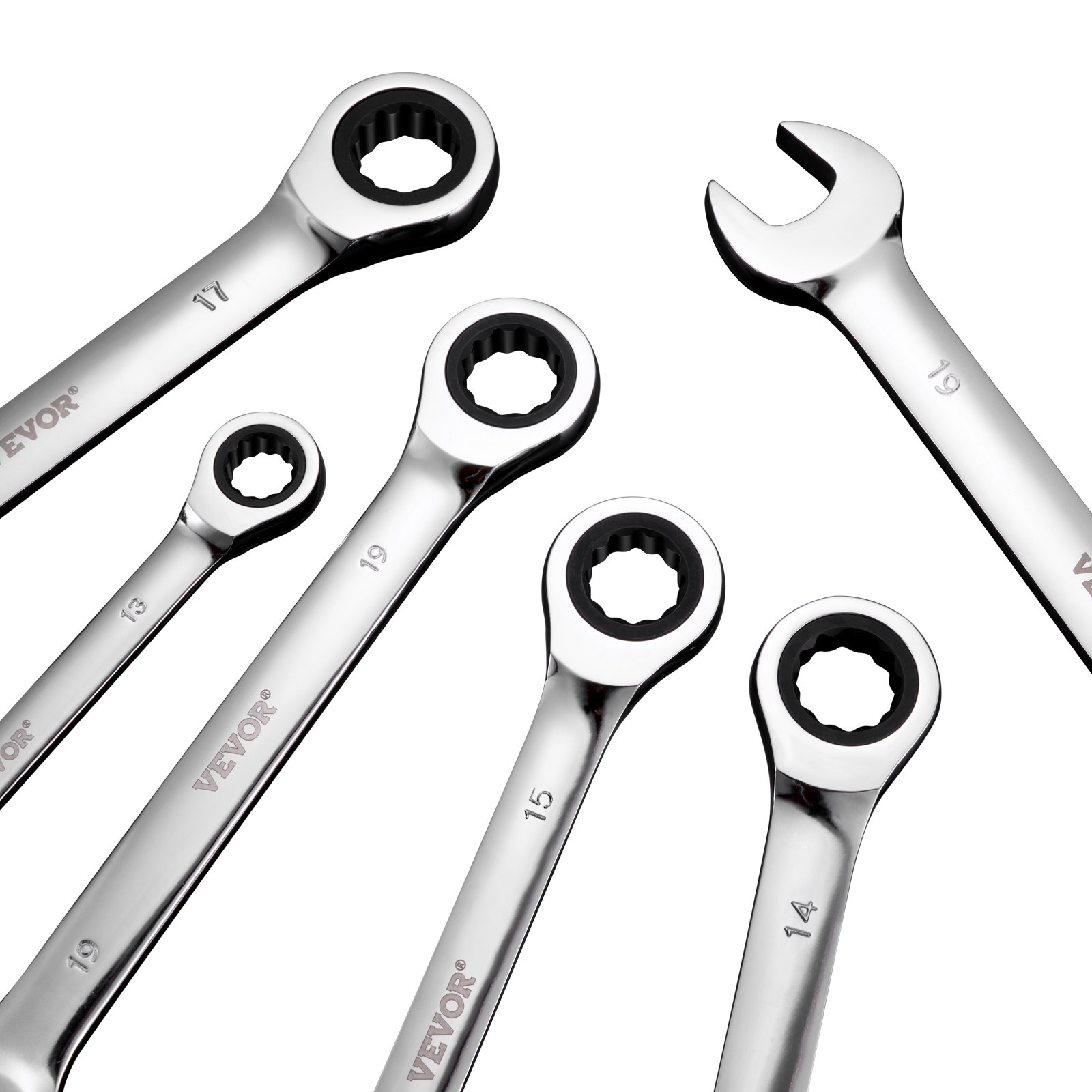VEVOR Kombi-Schraubenschlüssel-Set 16-teilig metrisch 8 mm bis 24 mm mit Organizer-Rack - Bild 10 von 10