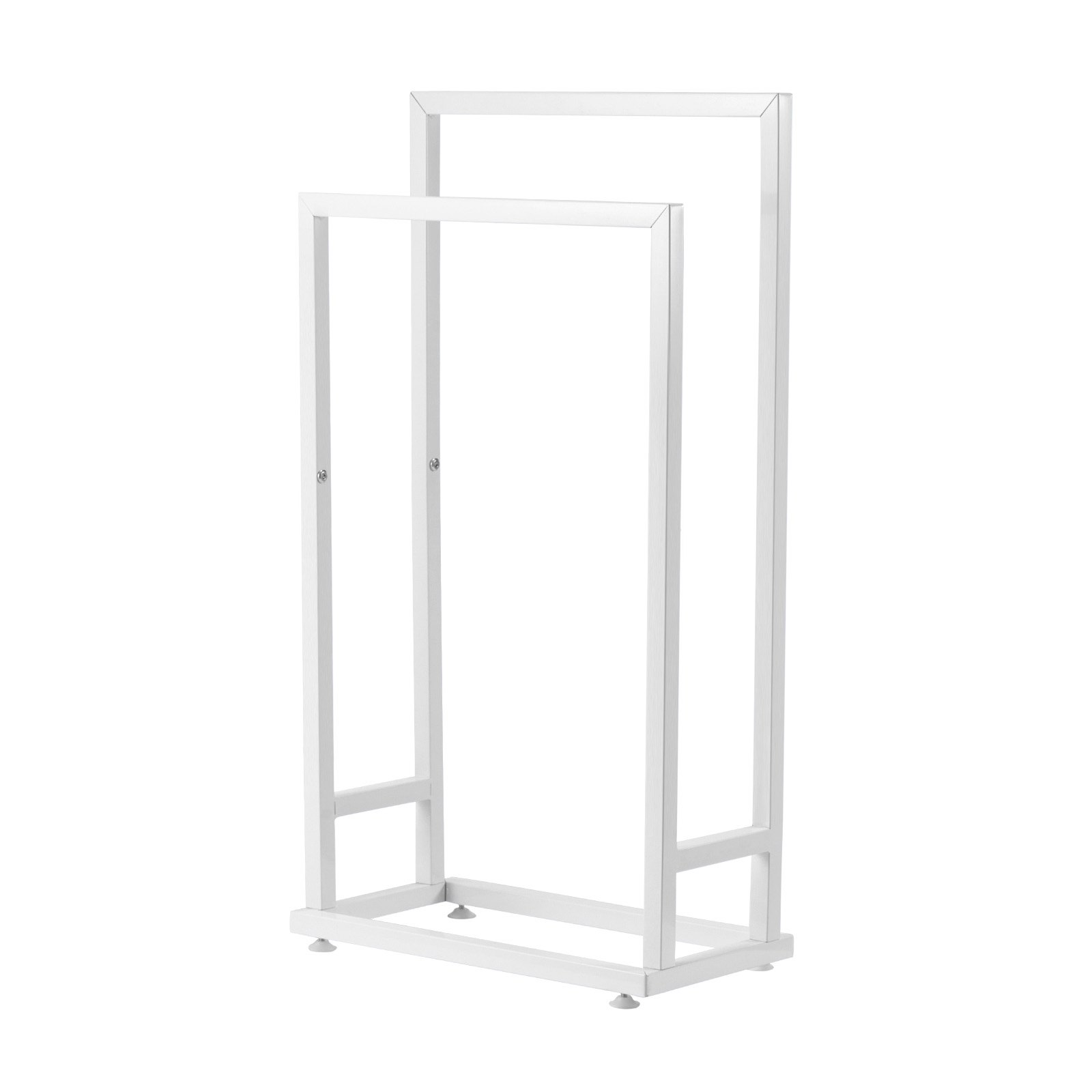 White Metal Towel Rack with 2 Bars - Outdoor & Indoor Towel Holder for Pool, Bat - Picture 10 of 10