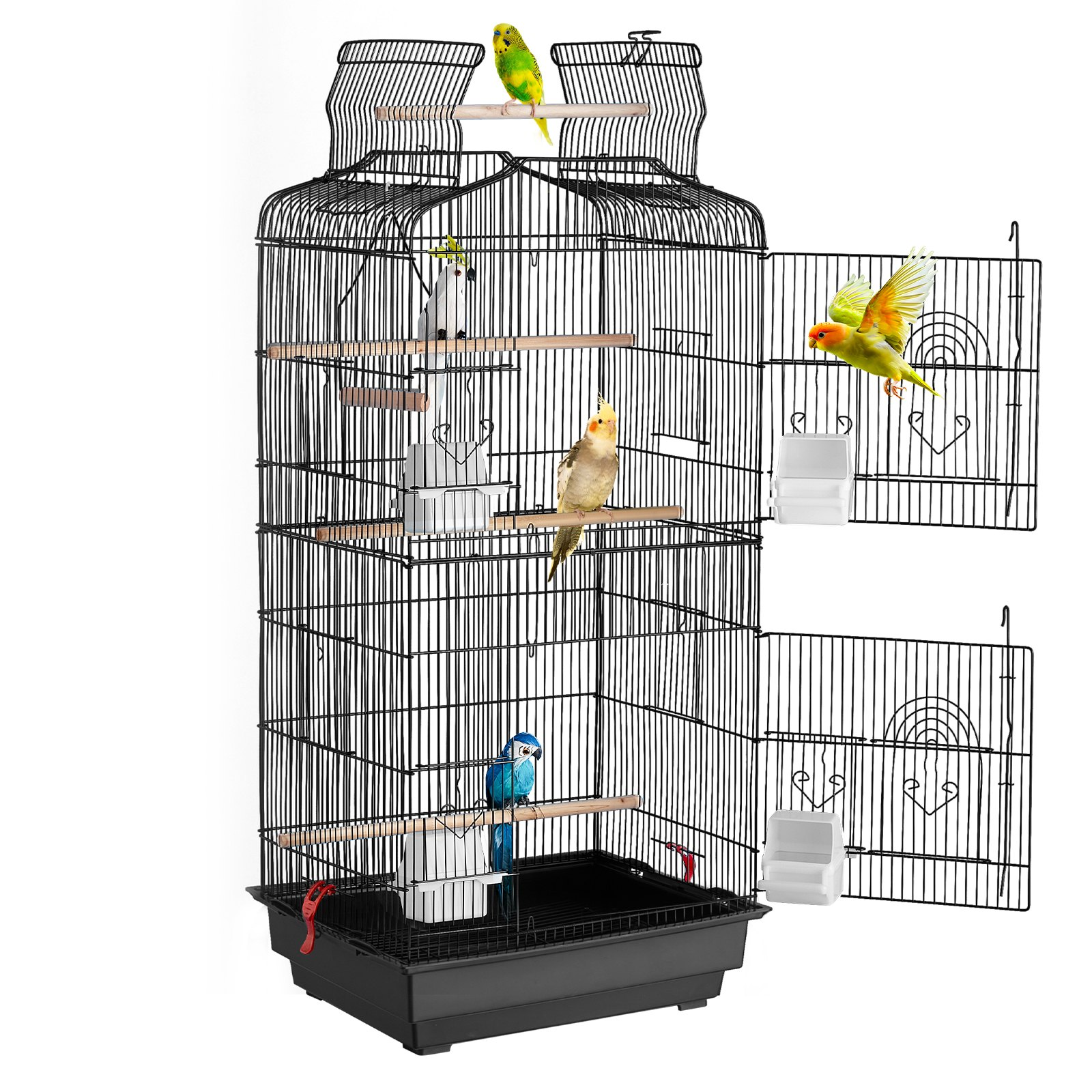 41" Open Top Parrot Bird Cage w/ Stand Swing Perch - Bild 8 von 10