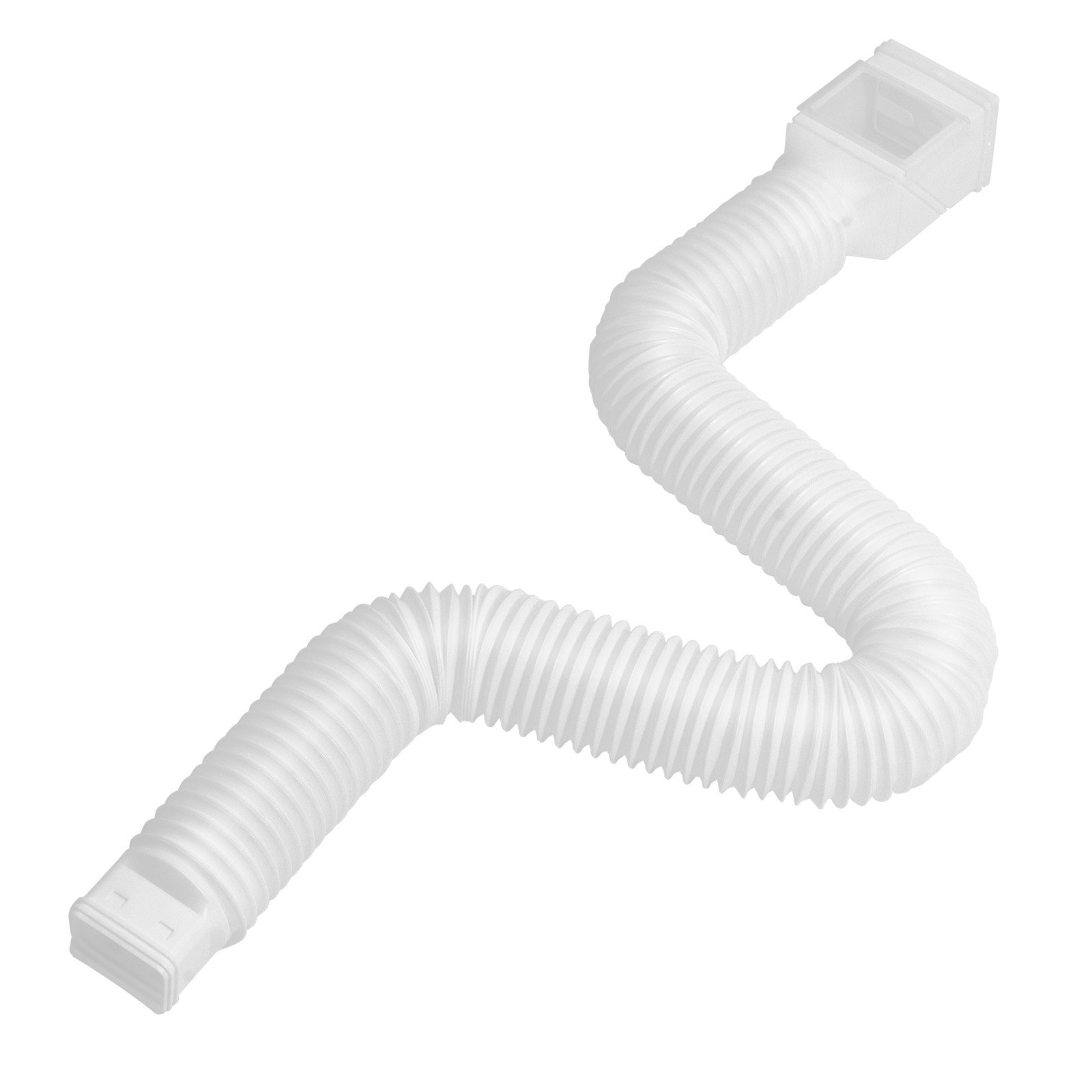 Rain Gutter Downspout Extensions 2-Pack Flexible Downspout Extender White