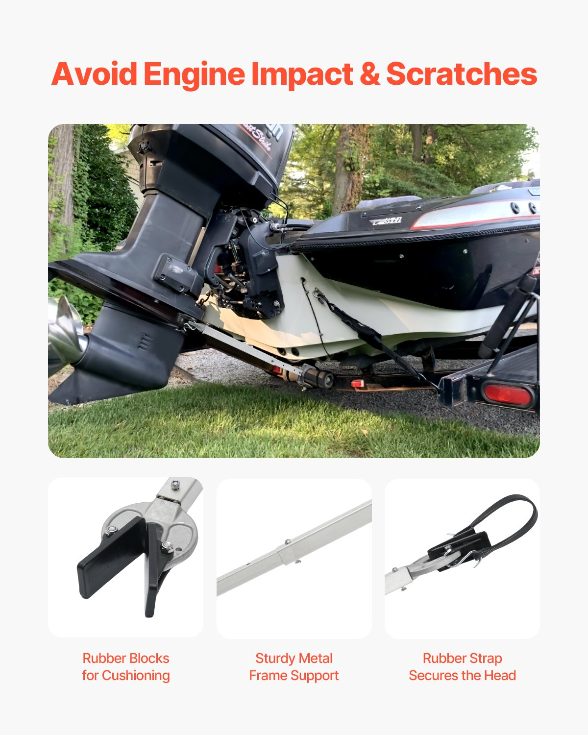 Adjustable Transom Saver 23-35 in Boat Transom Saver with Composite Head - Picture 2 of 10