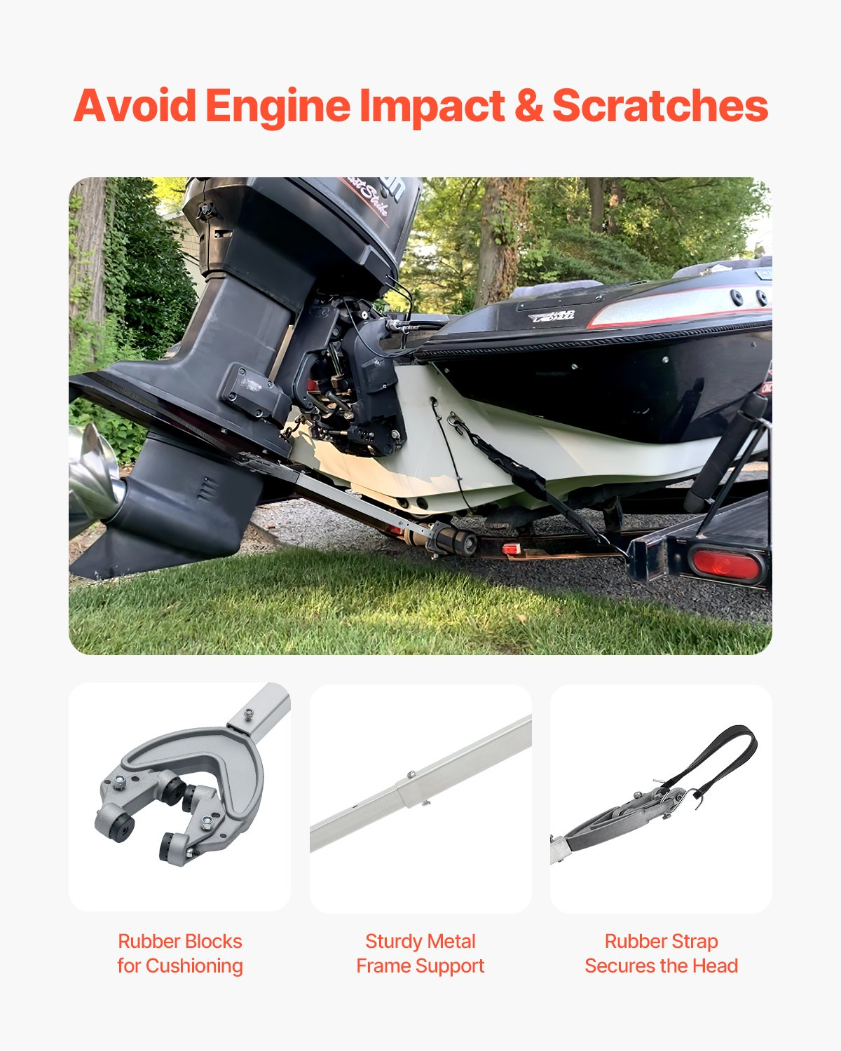 Adjustable Transom Saver 32-44 in Boat Transom Saver with Heavy-Duty Head - Picture 2 of 10