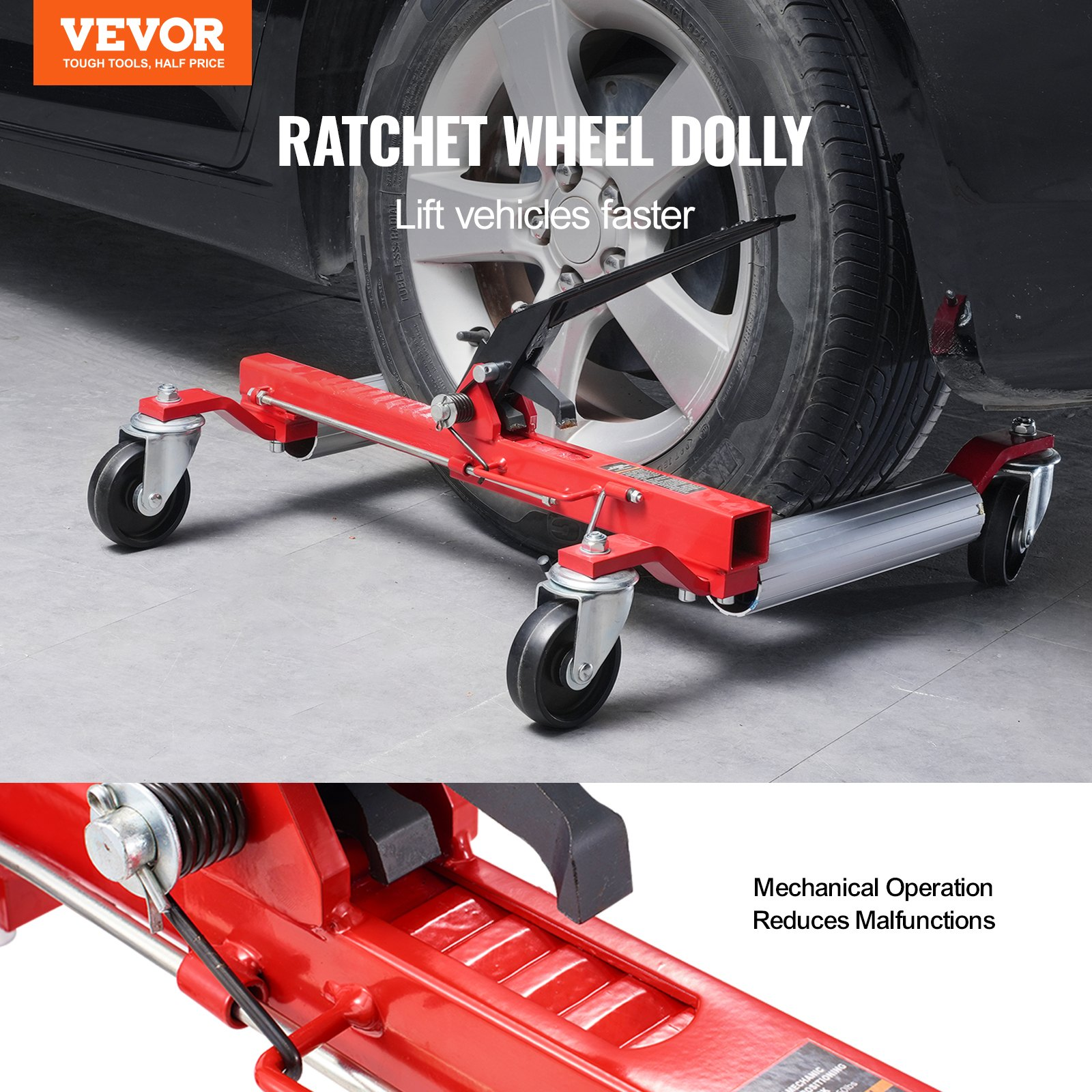 Wheel Dolly, Max Capacity 1500 Lbs Car Dolly, for Vehicle Car Auto ...