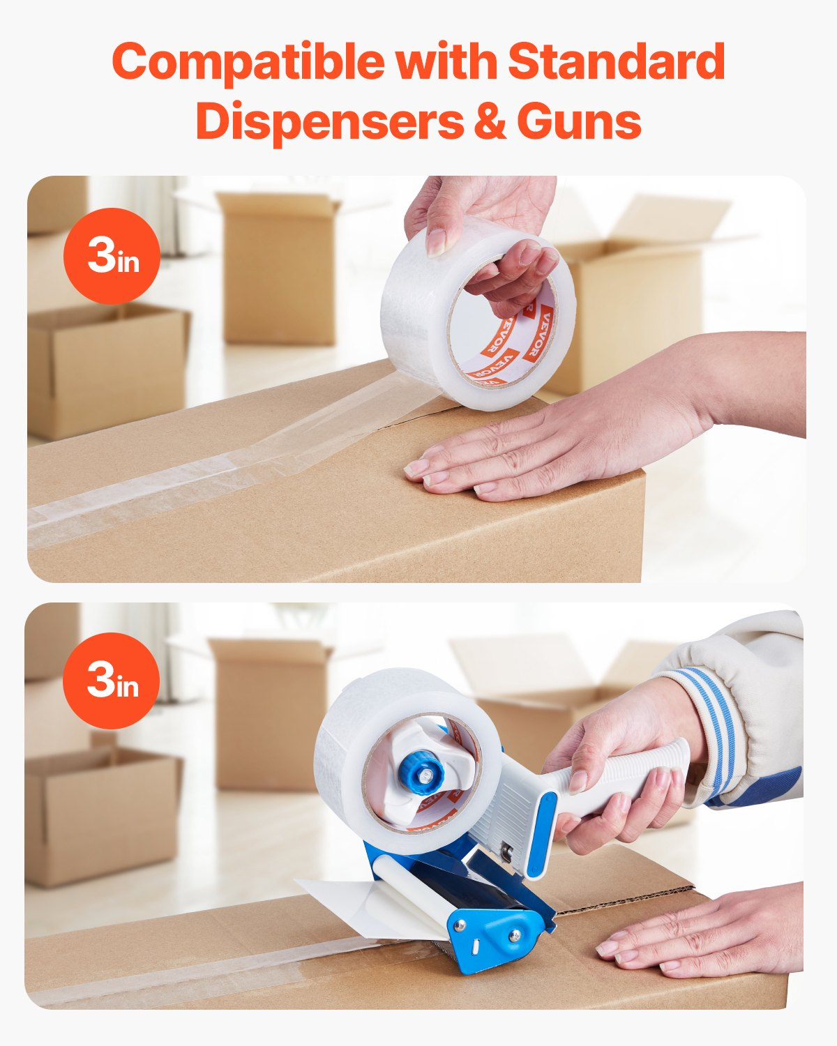 Clear Packing Tape, 3 inches Core, Office