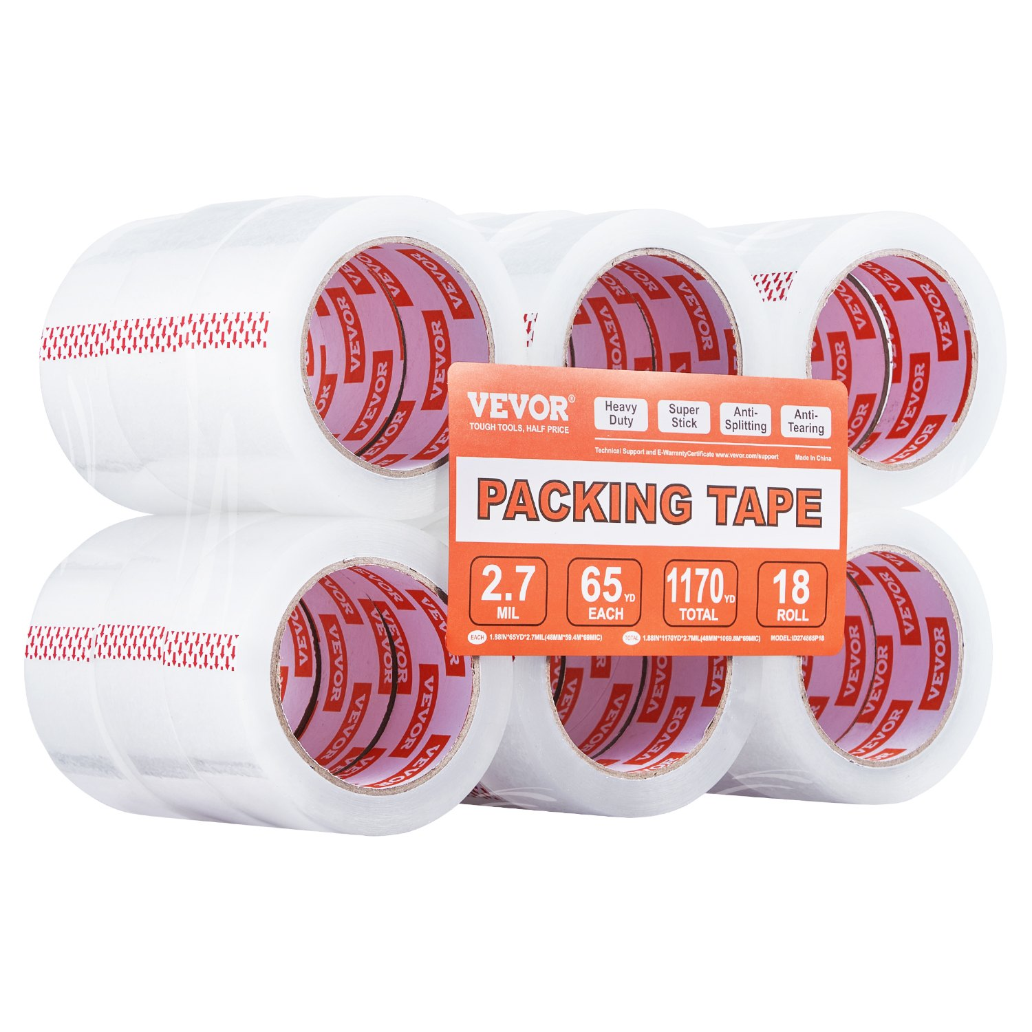 Clear Packing Tape, 3 inches Core, Office