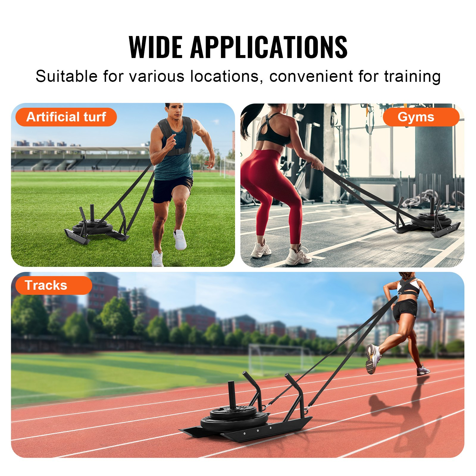 Weight Power Pull Push Sled Fitness Strength Speed Training Sled Black - Picture 5 of 10