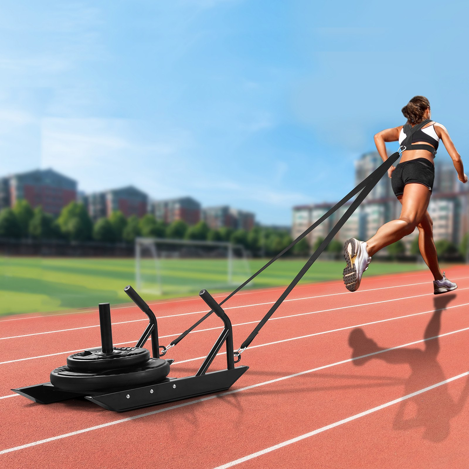 Weight Power Pull Push Sled Fitness Strength Speed Training Sled Black - Picture 7 of 10