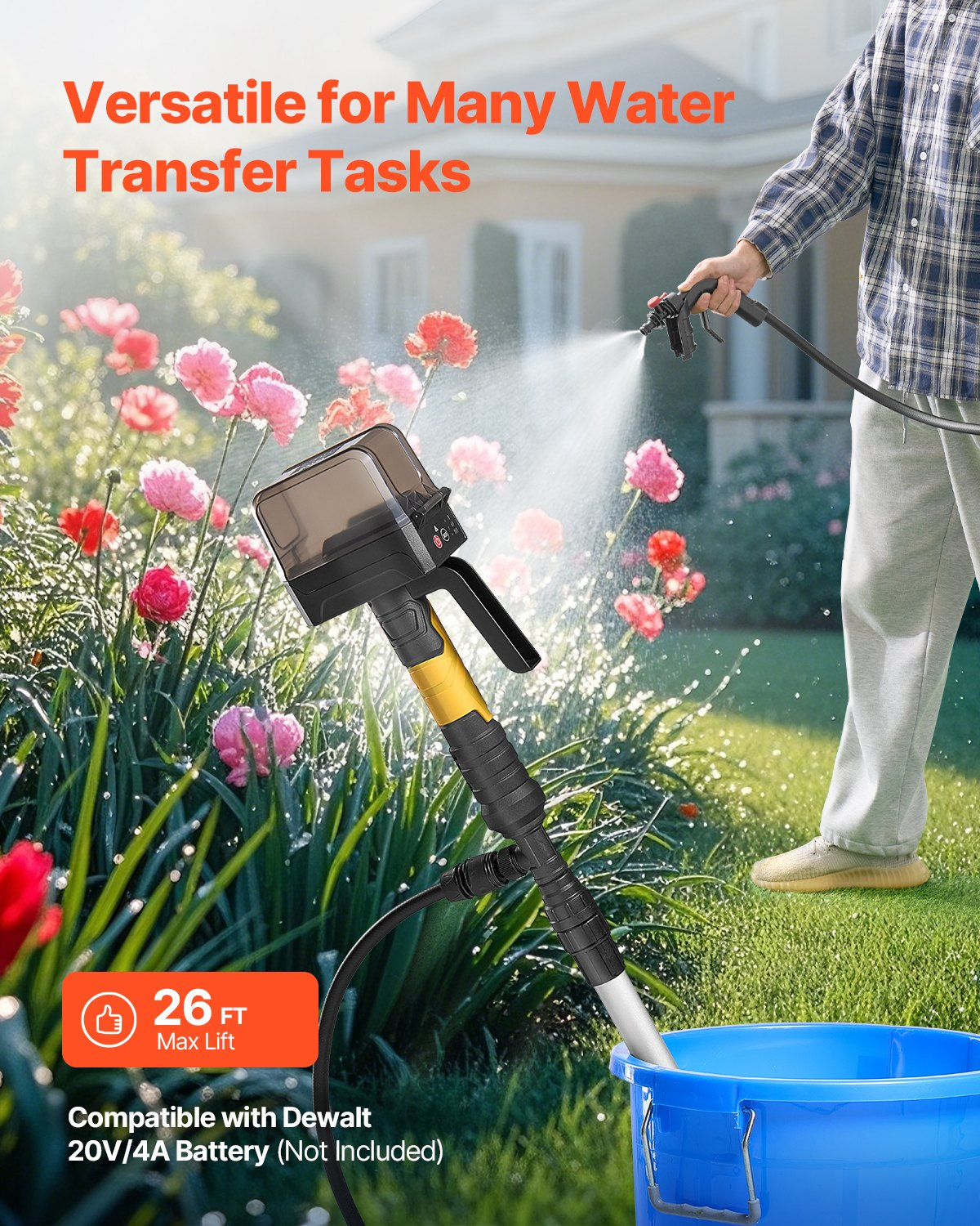 Cordless Stick Water Transfer Pump, 528GPH, Pond